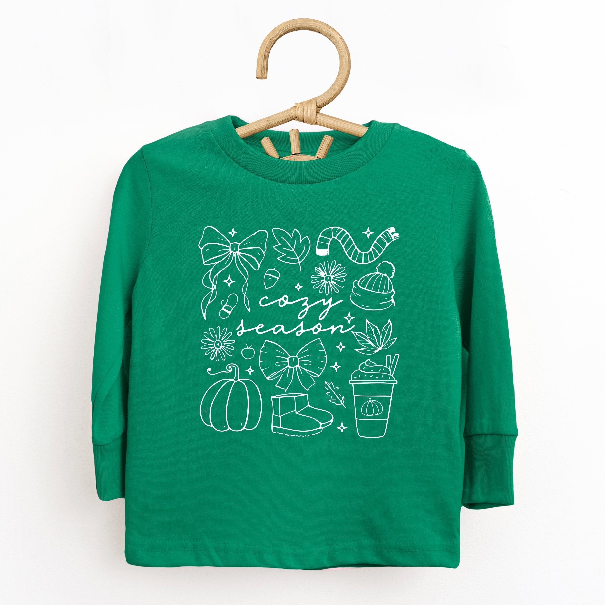 Cozy Season Coquette Icons - Toddler Long Sleeve Graphic Tee and Youth Long Sleeve Graphic T-Shirt