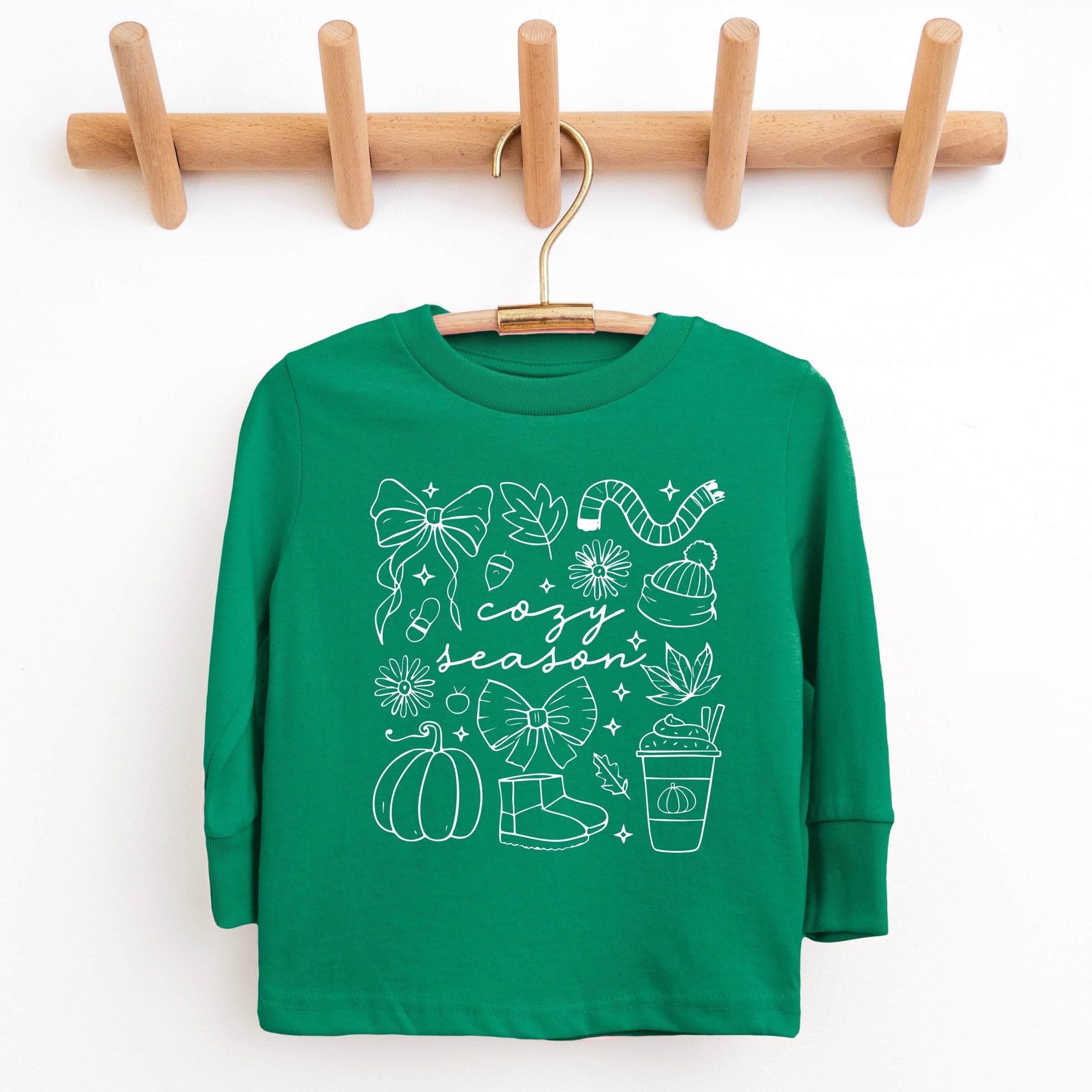 Cozy Season Coquette Icons - Toddler Long Sleeve Graphic Tee and Youth Long Sleeve Graphic T-Shirt
