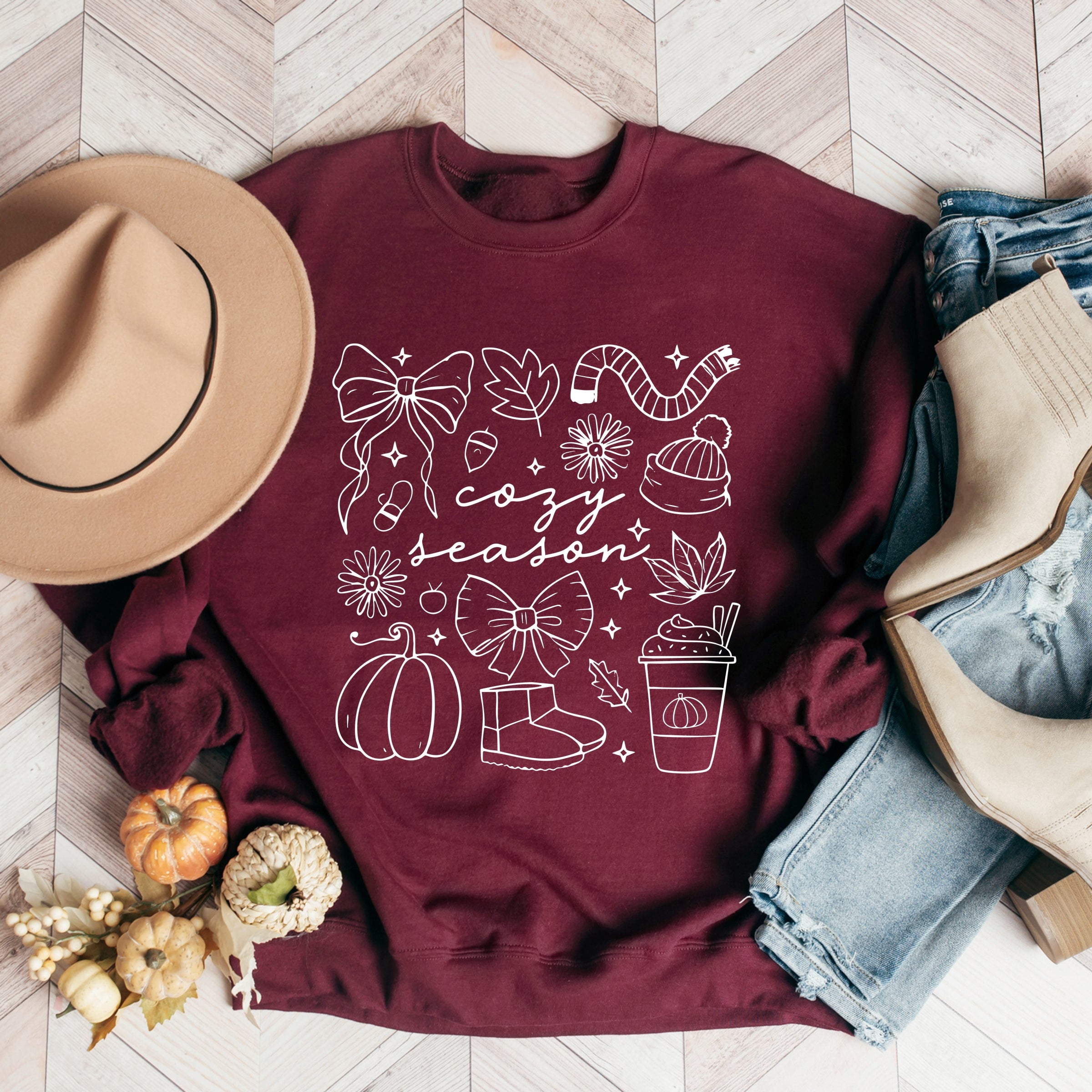 Cozy Season Coquette Icons -  Womens Sweatshirt