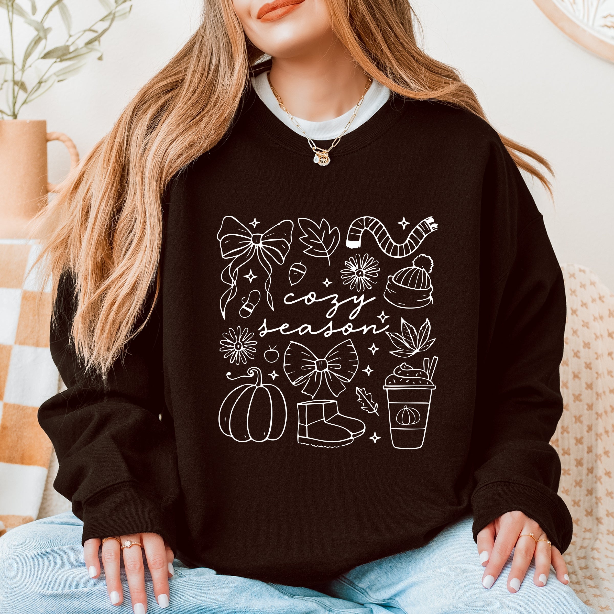 Cozy Season Coquette Icons -  Womens Sweatshirt