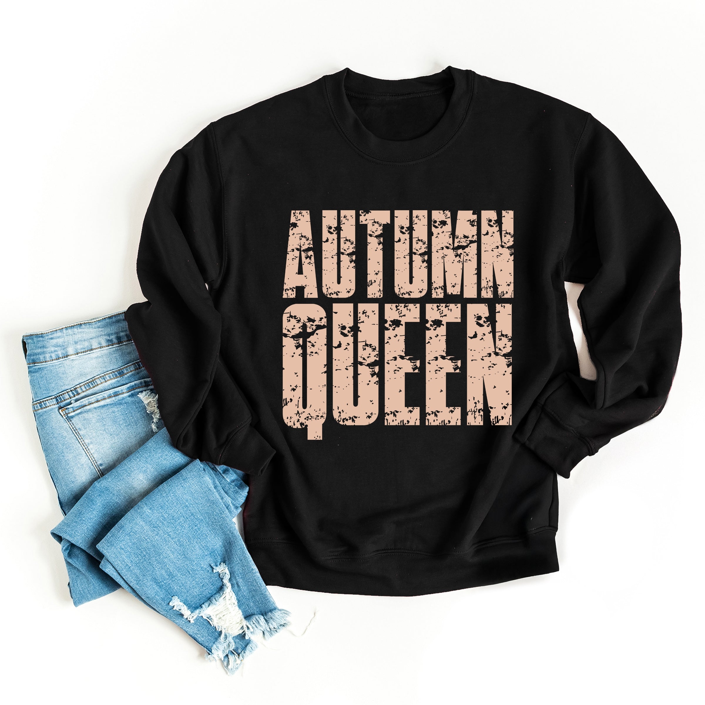 Autumn Queen Block Distressed - Women's Graphic Sweatshirt