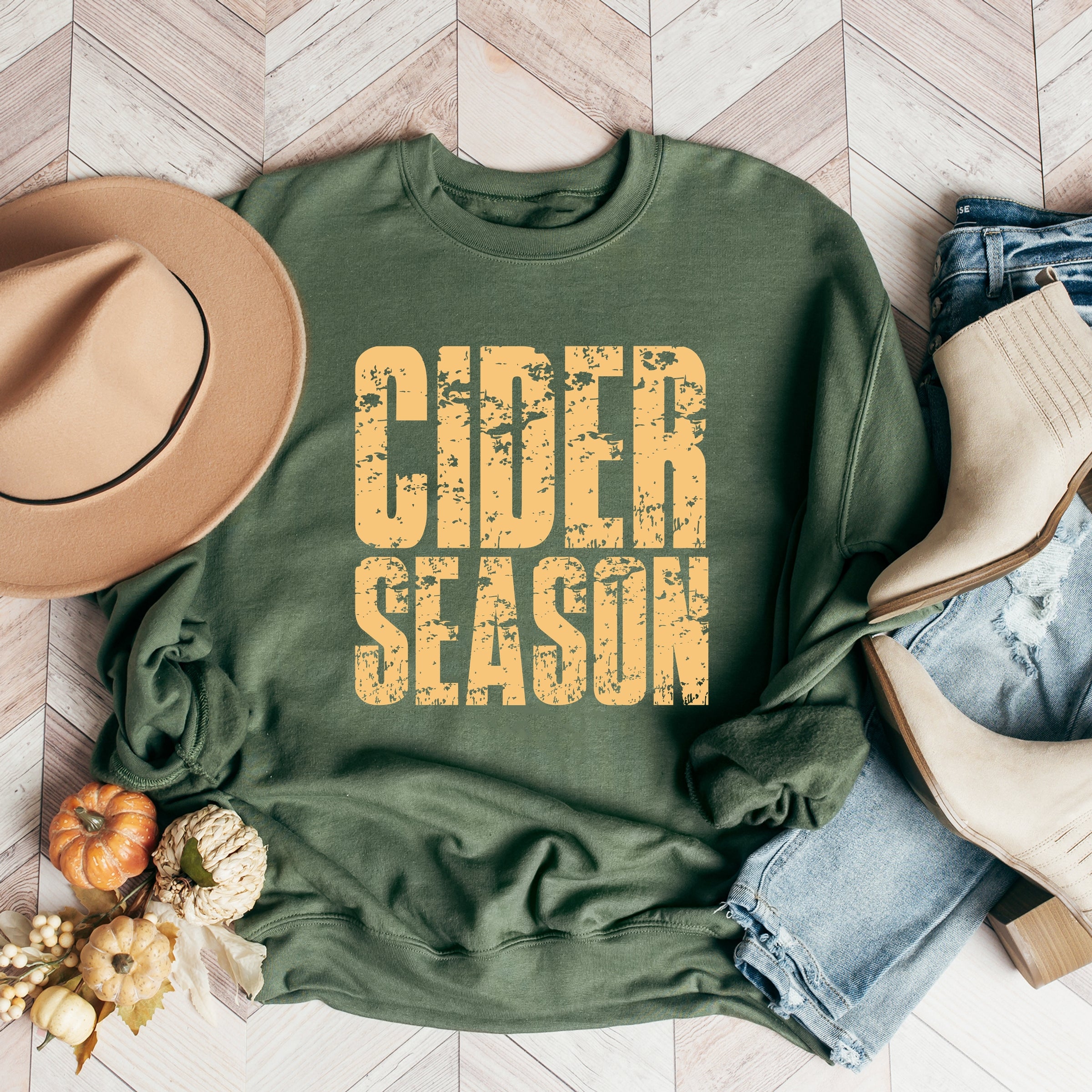 Cider Season Block Distressed - Women's Graphic Sweatshirt