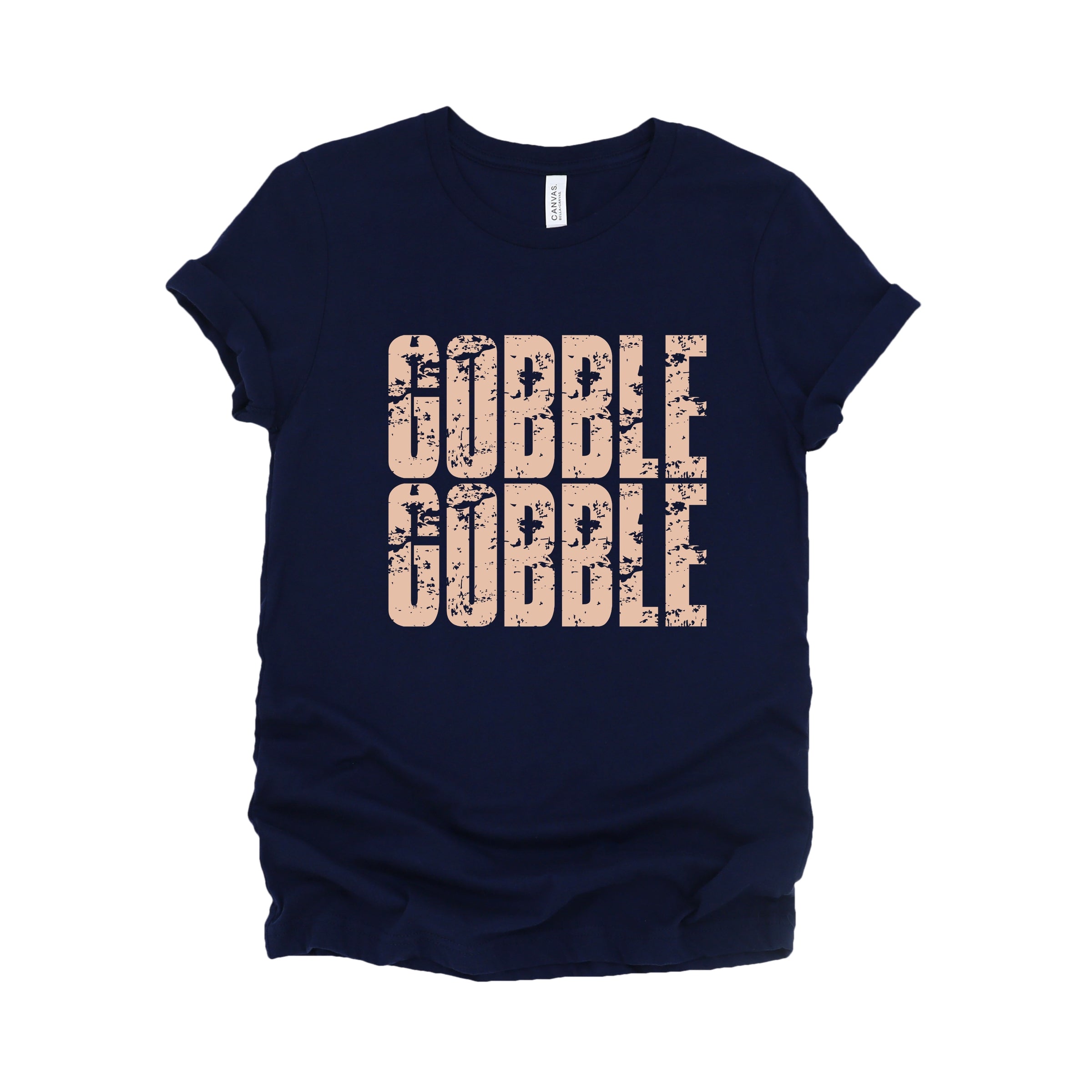 Gobble Gobble Block Distressed - Women's Short Sleeve Graphic T-Shirt