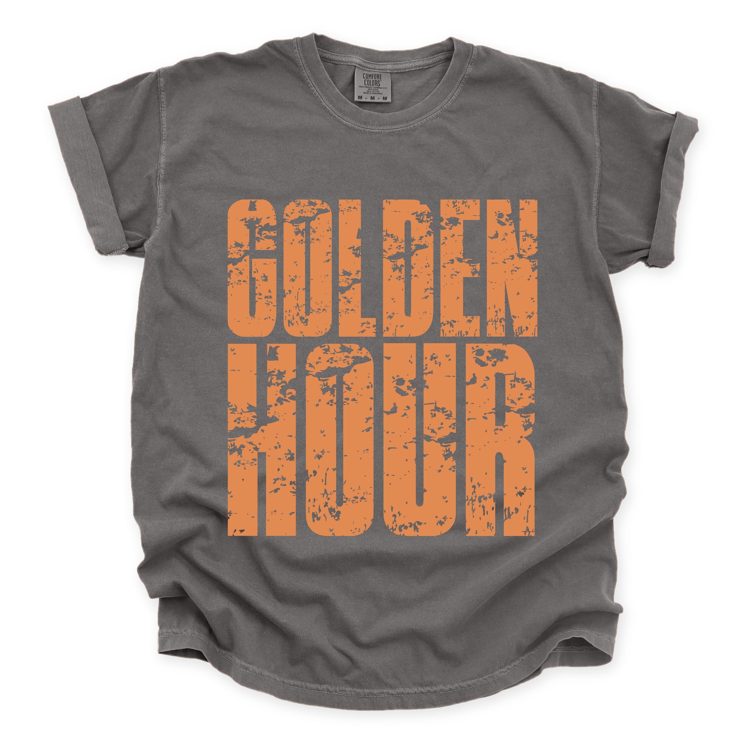 Golden Hour Block Distressed - Women's Garment Dyed Graphic T-Shirt
