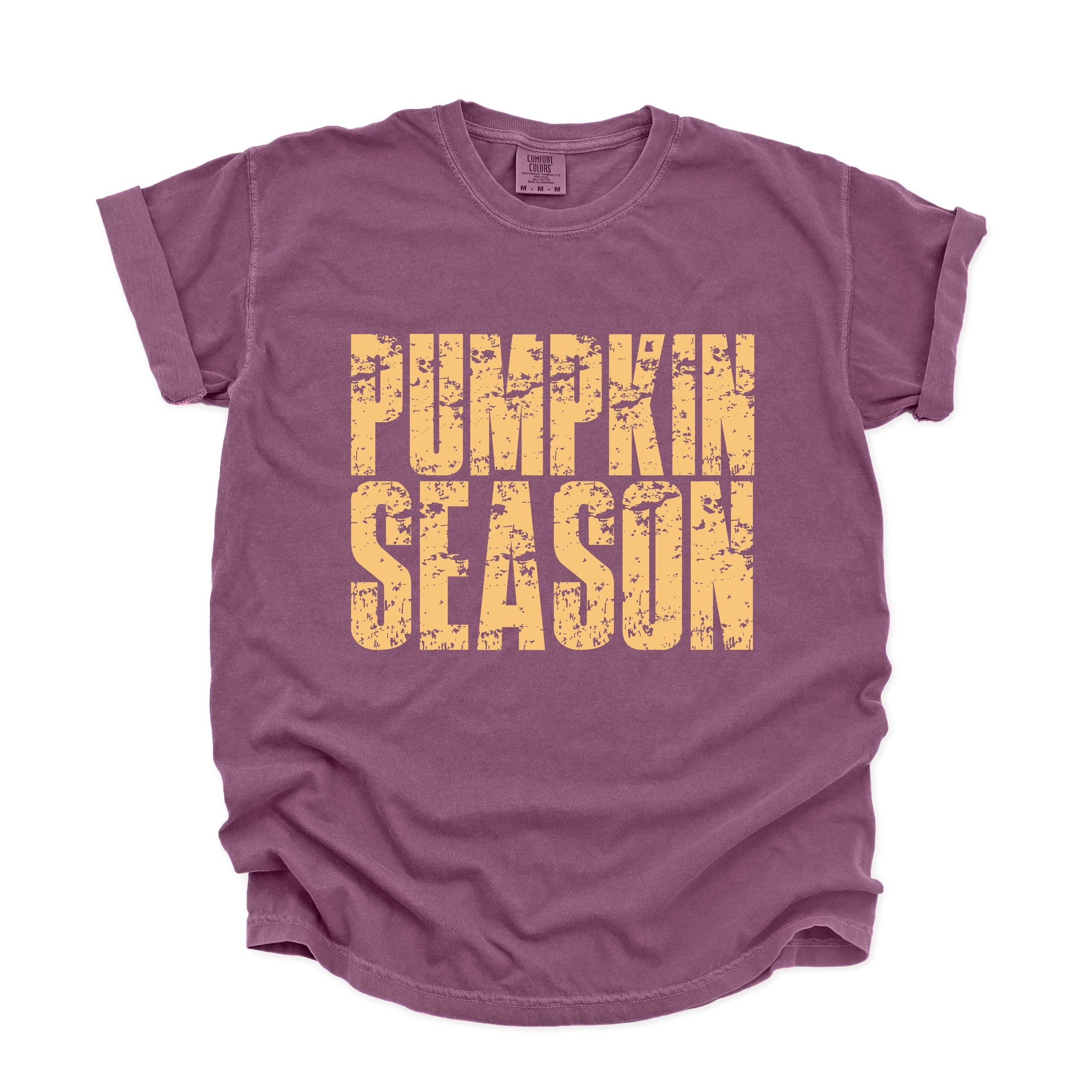 Pumpkin Season Block Distressed - Women's Garment Dyed Graphic T-Shirt