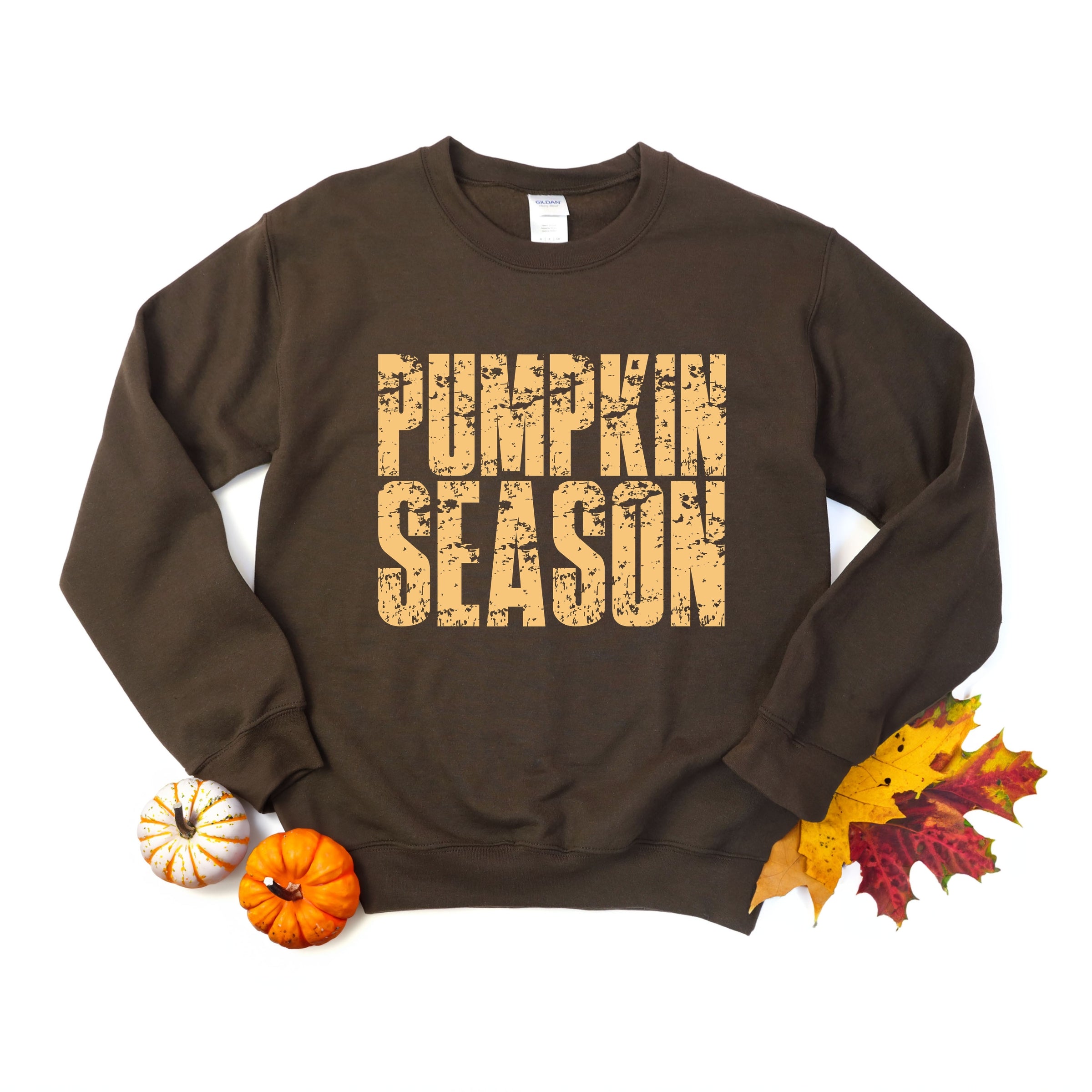 Pumpkin Season Block Distressed - Women's Graphic Sweatshirt