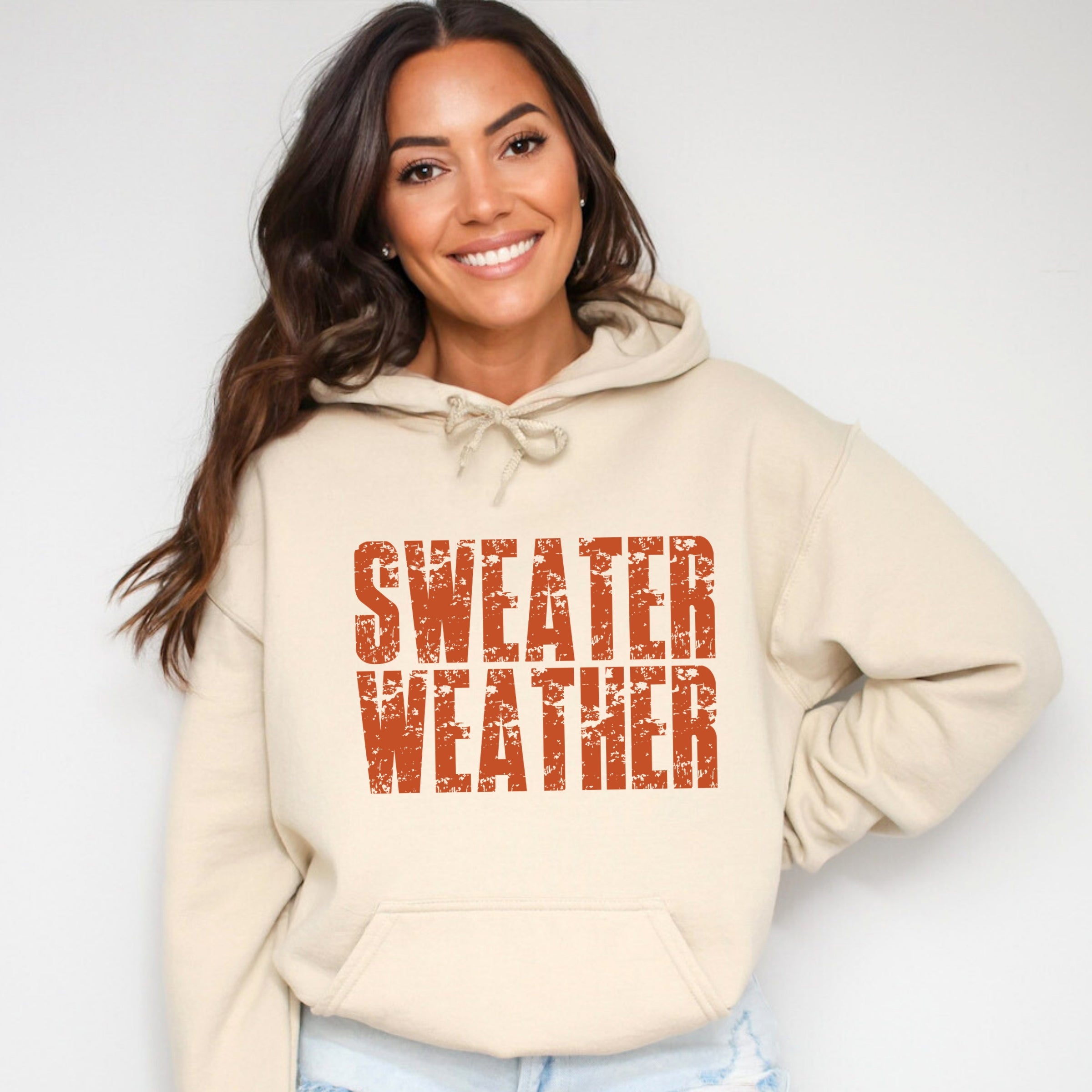 Sweater Weather Block Distressed - Women's Graphic Hoodie