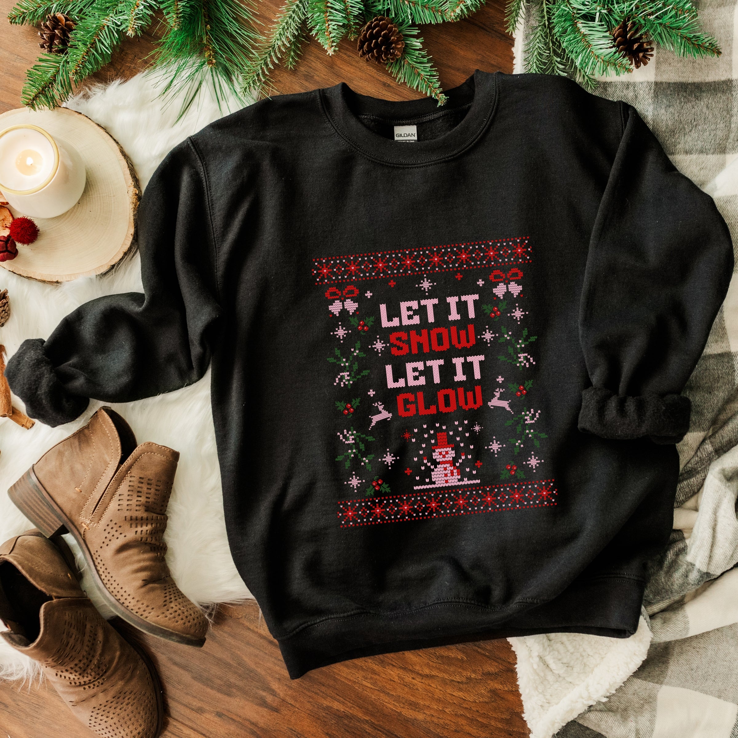 Let It Glow -  Womens Graphic Sweatshirt