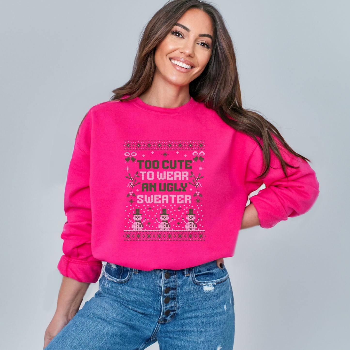 Too Cute Ugly Sweater -  Womens Sweatshirt
