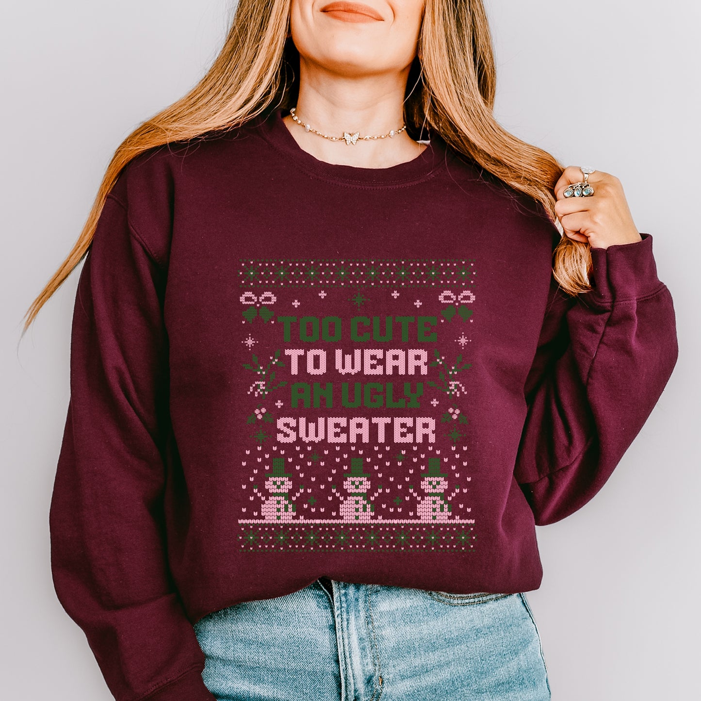 Too Cute Ugly Sweater -  Womens Sweatshirt