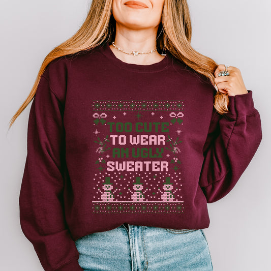 Too Cute Ugly Sweater -  Womens Sweatshirt