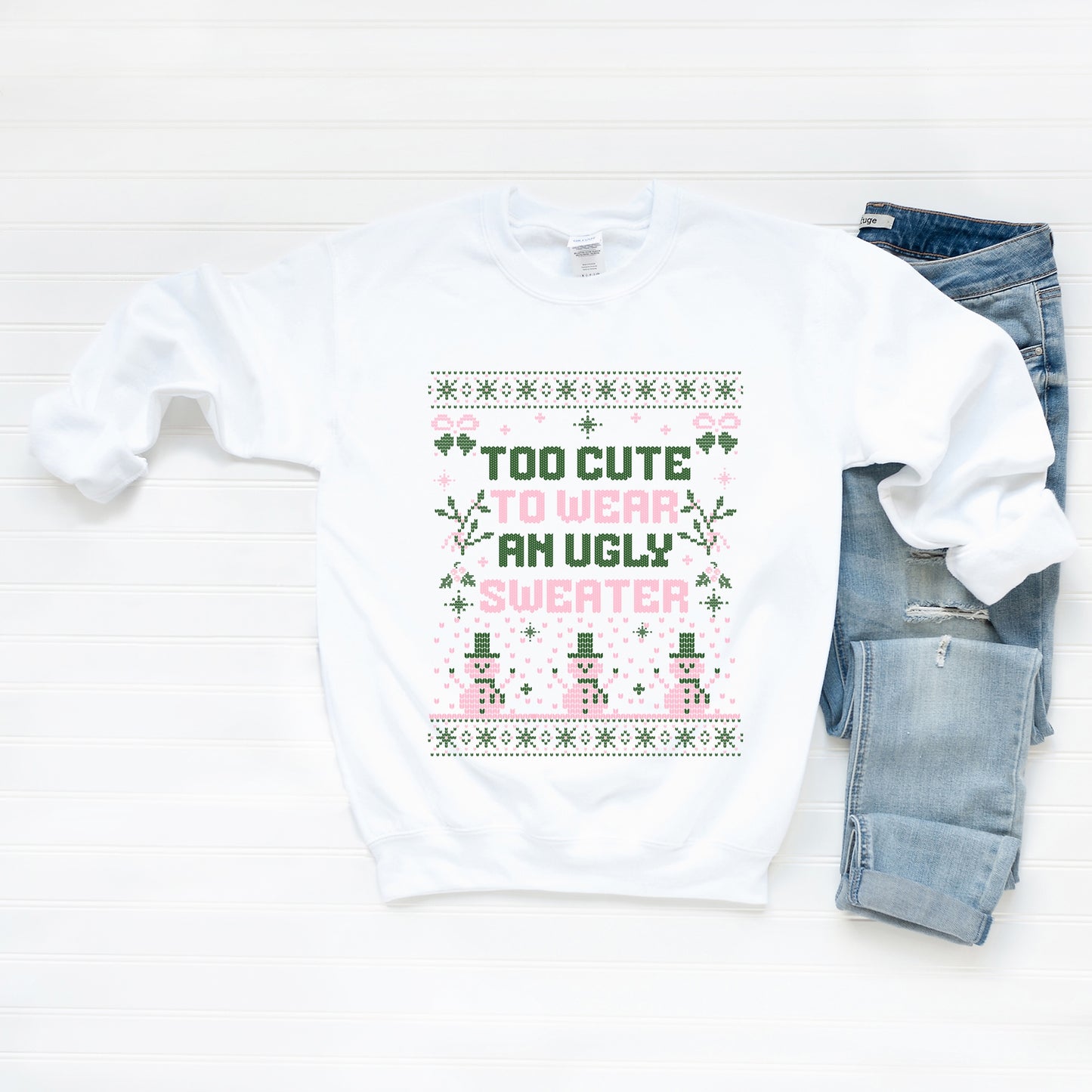 Too Cute Ugly Sweater -  Womens Sweatshirt