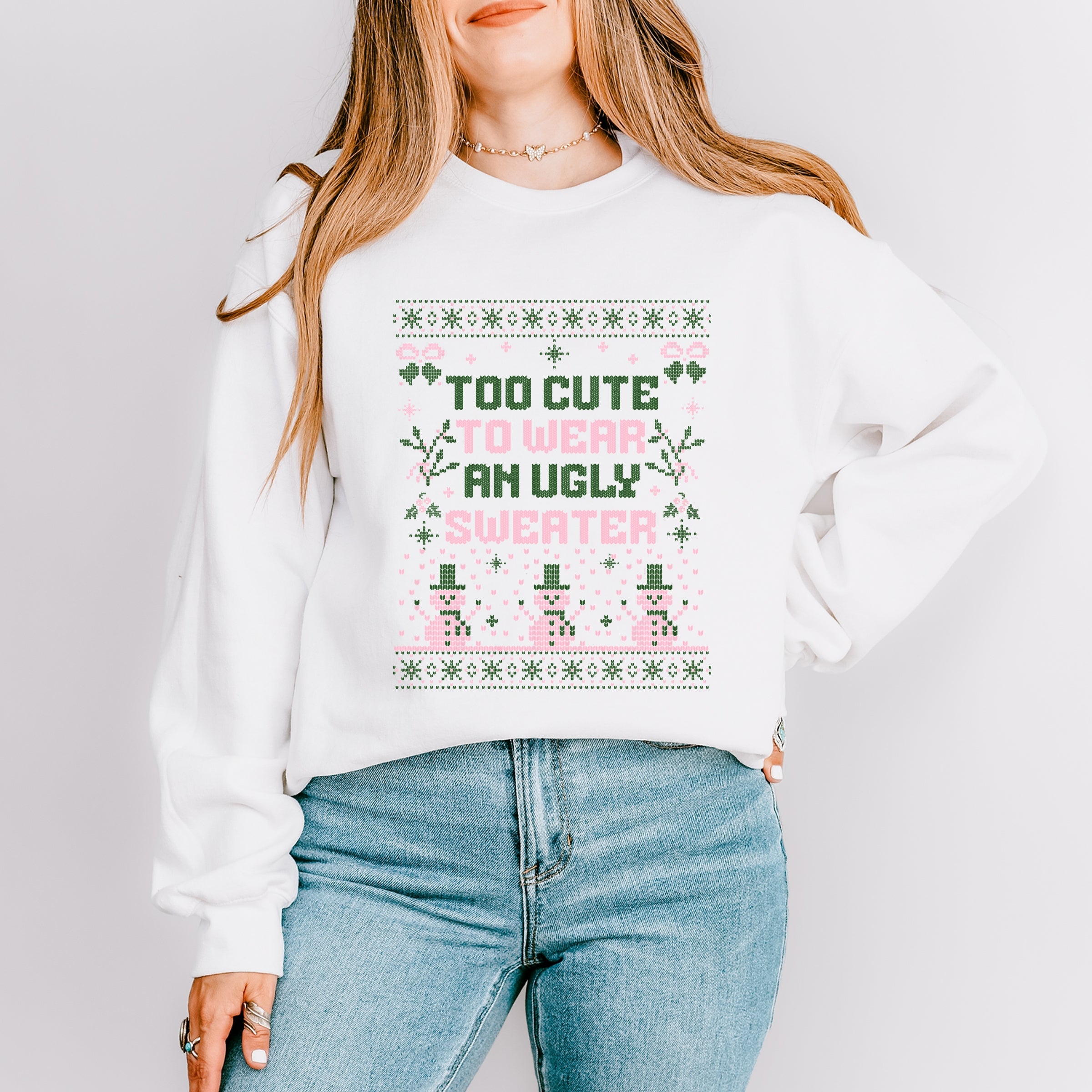 Too Cute Ugly Sweater -  Womens Sweatshirt