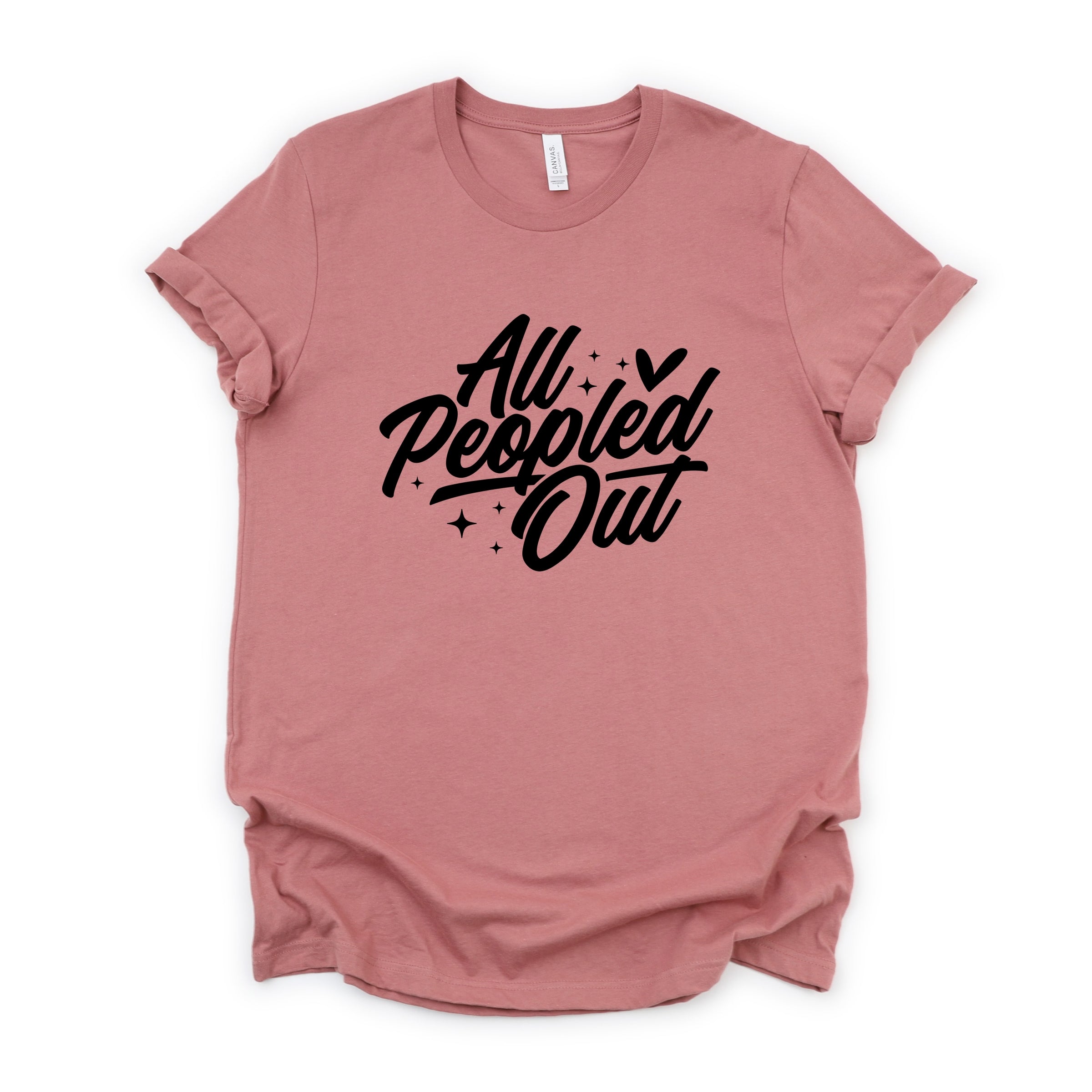 All Peopled Out Cursive - Women's Short Sleeve Graphic T-Shirt