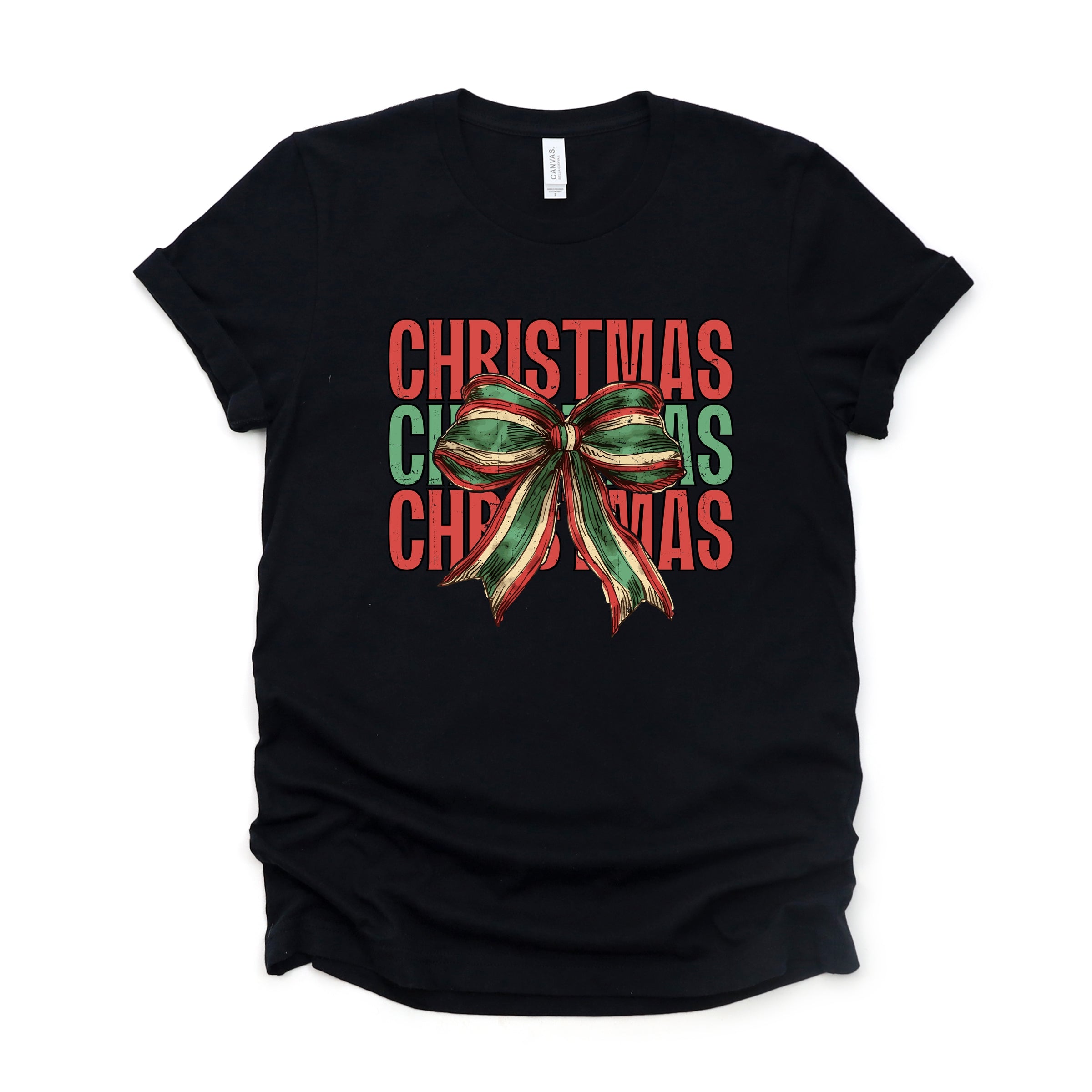 Coquette Christmas Stacked - Women's Short Sleeve Graphic T-Shirt