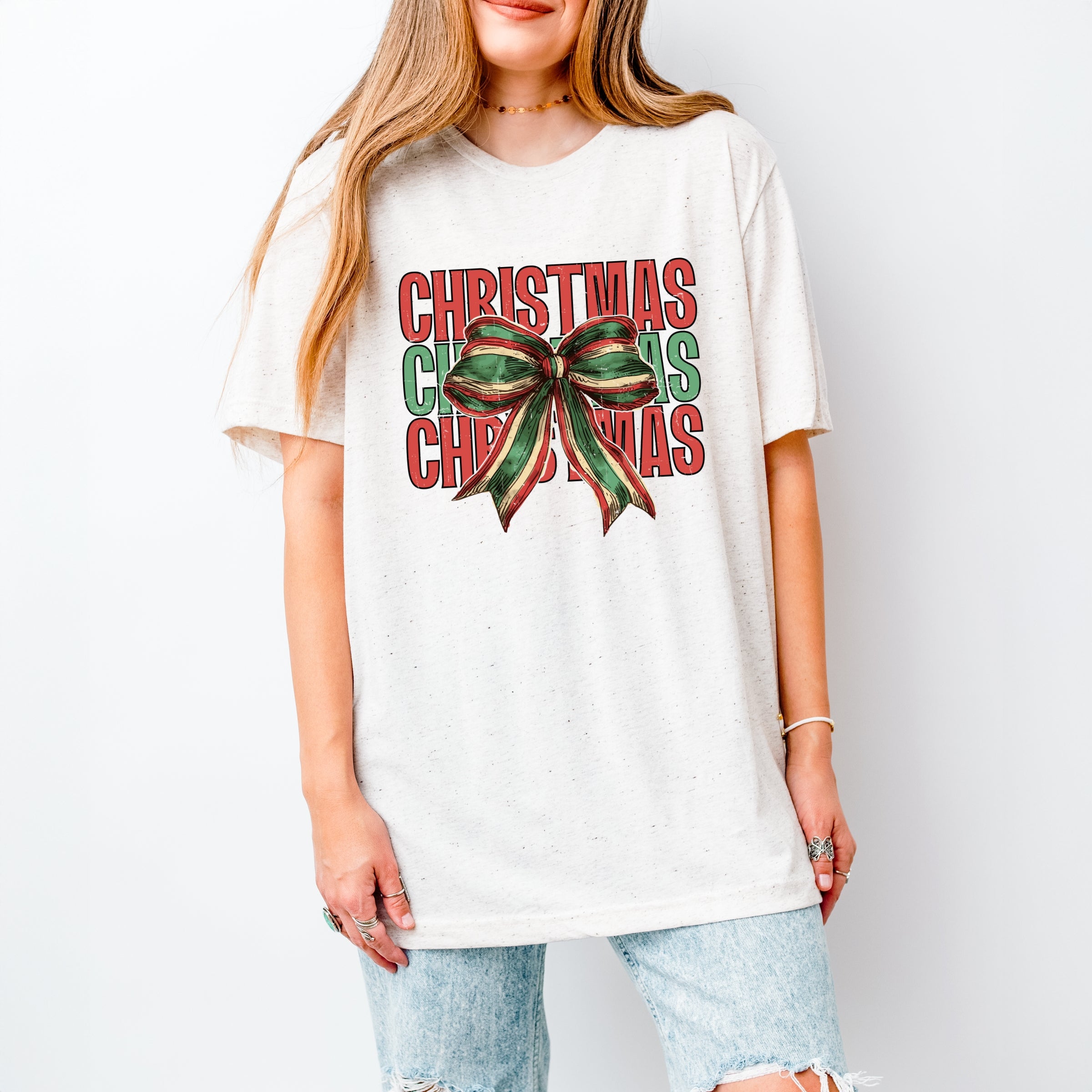Coquette Christmas Stacked - Women's Short Sleeve Graphic T-Shirt