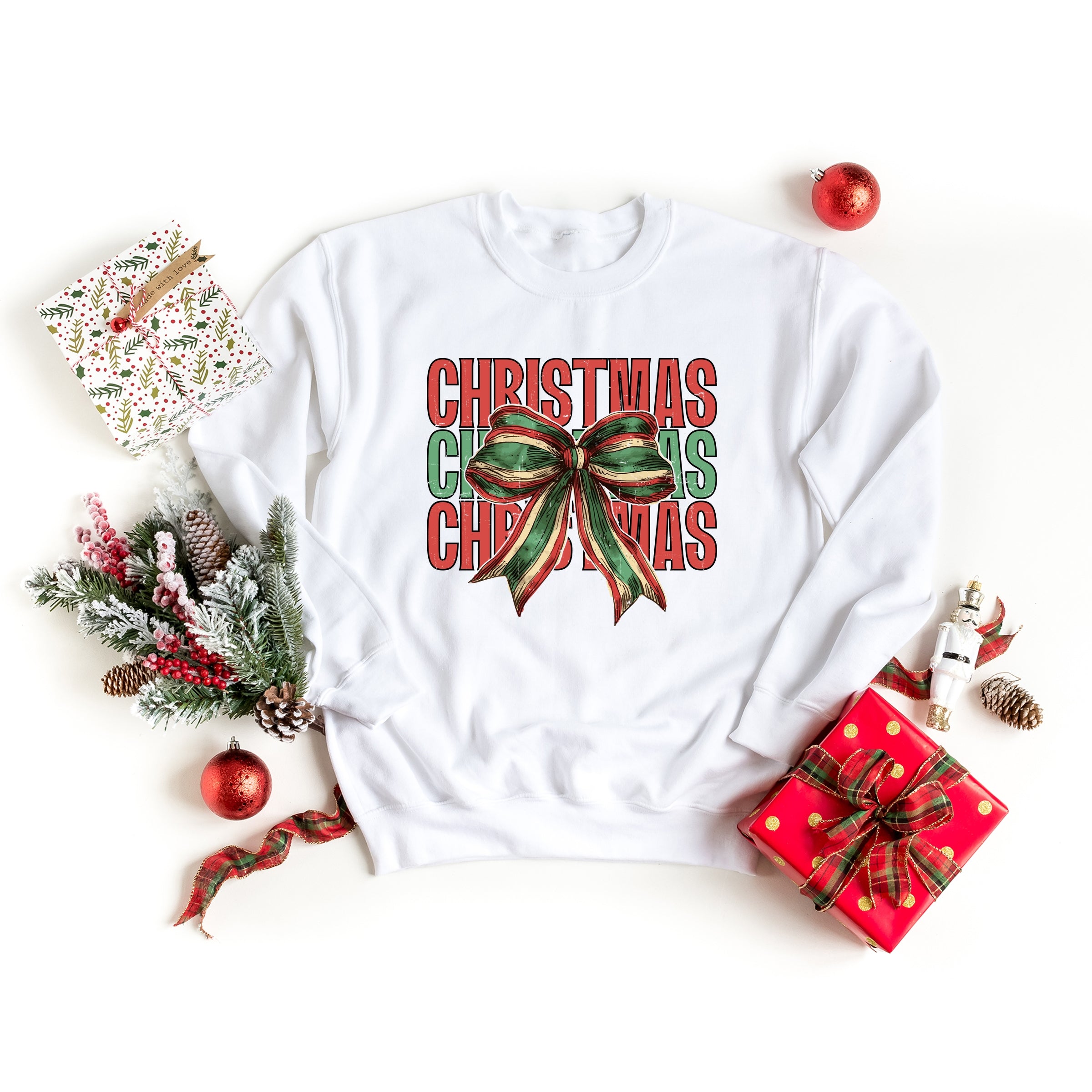 Coquette Christmas Stacked - Women's Graphic Sweatshirt