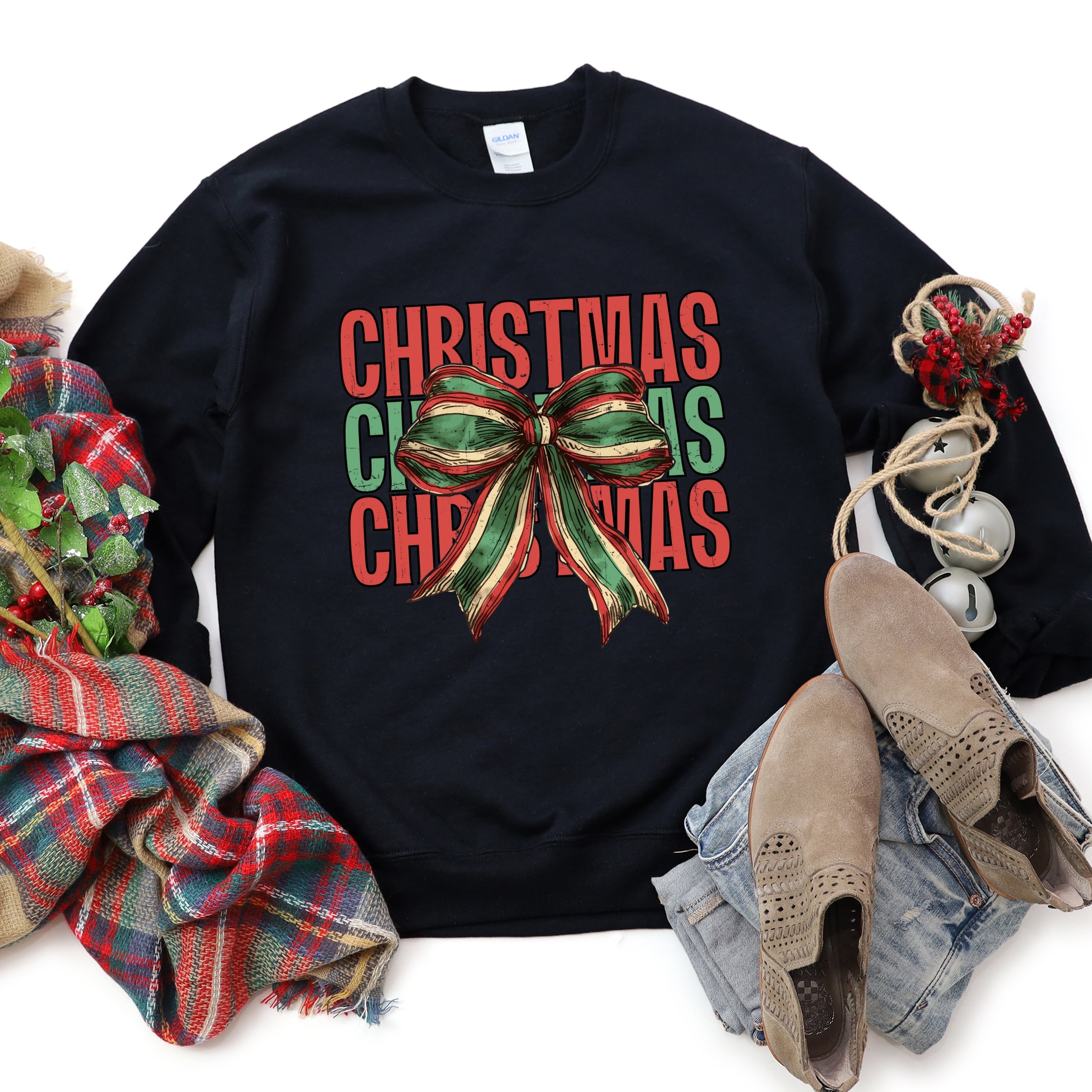 Coquette Christmas Stacked - Women's Graphic Sweatshirt