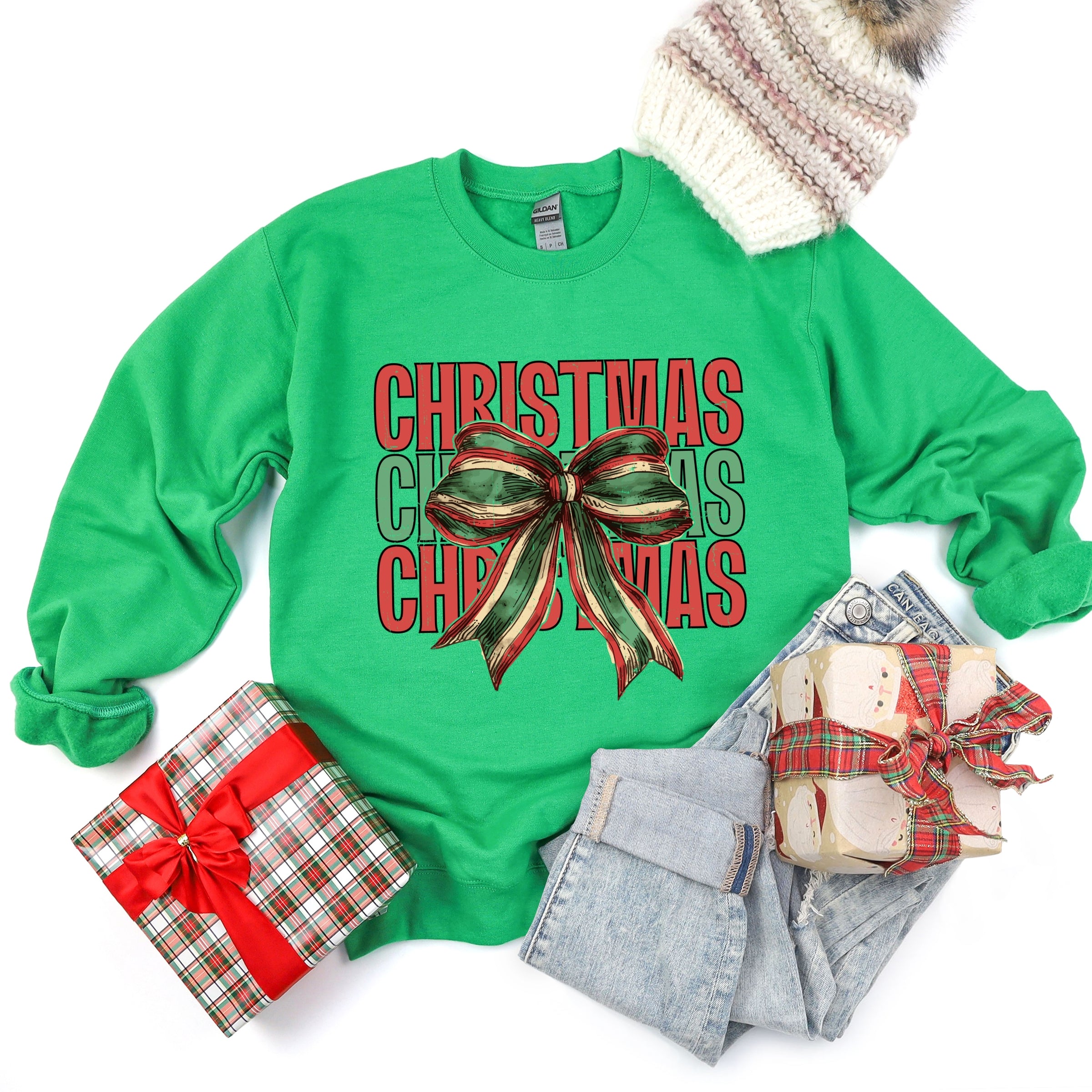 Coquette Christmas Stacked - Women's Graphic Sweatshirt