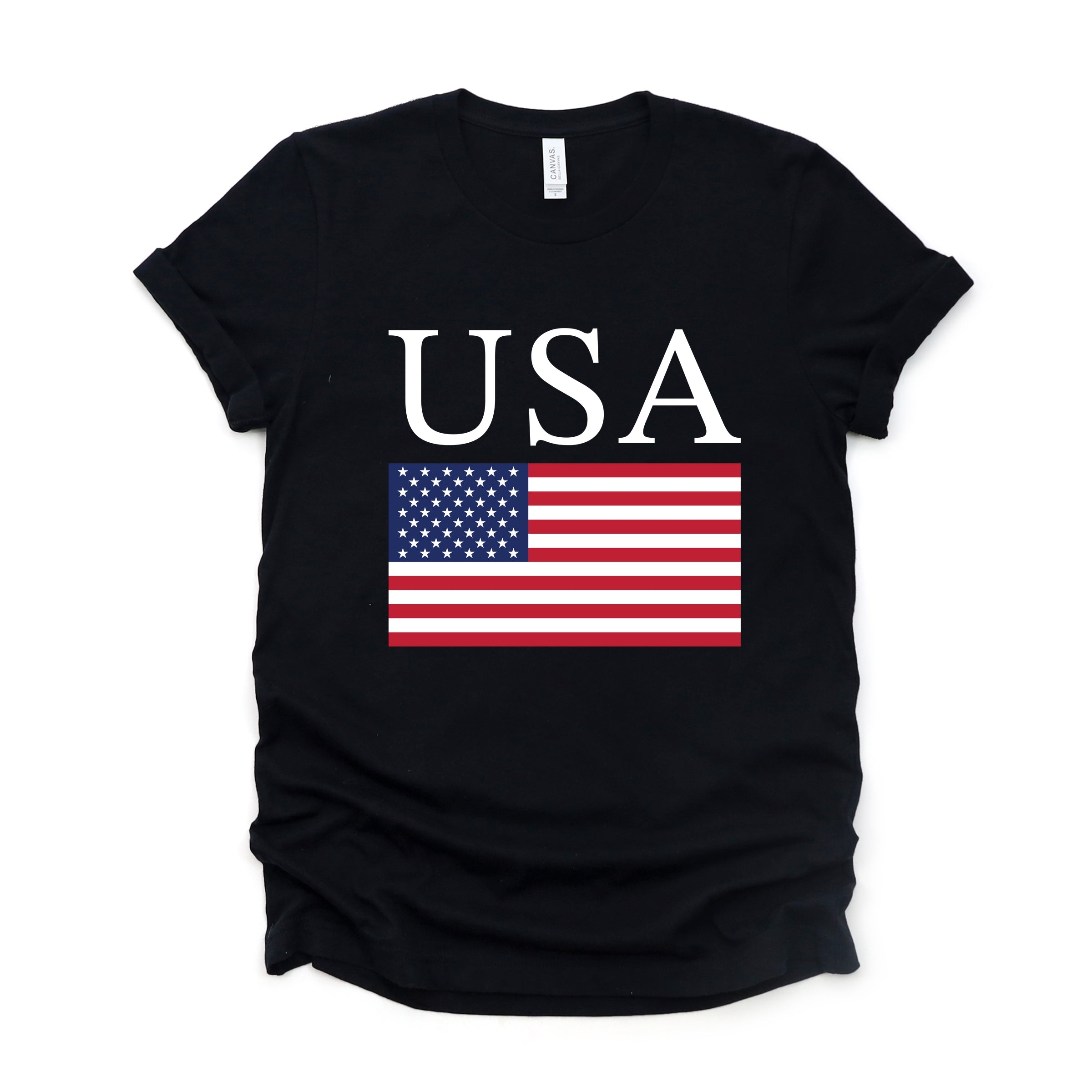 USA Flag Solid - Women's Short Sleeve Graphic T-Shirt