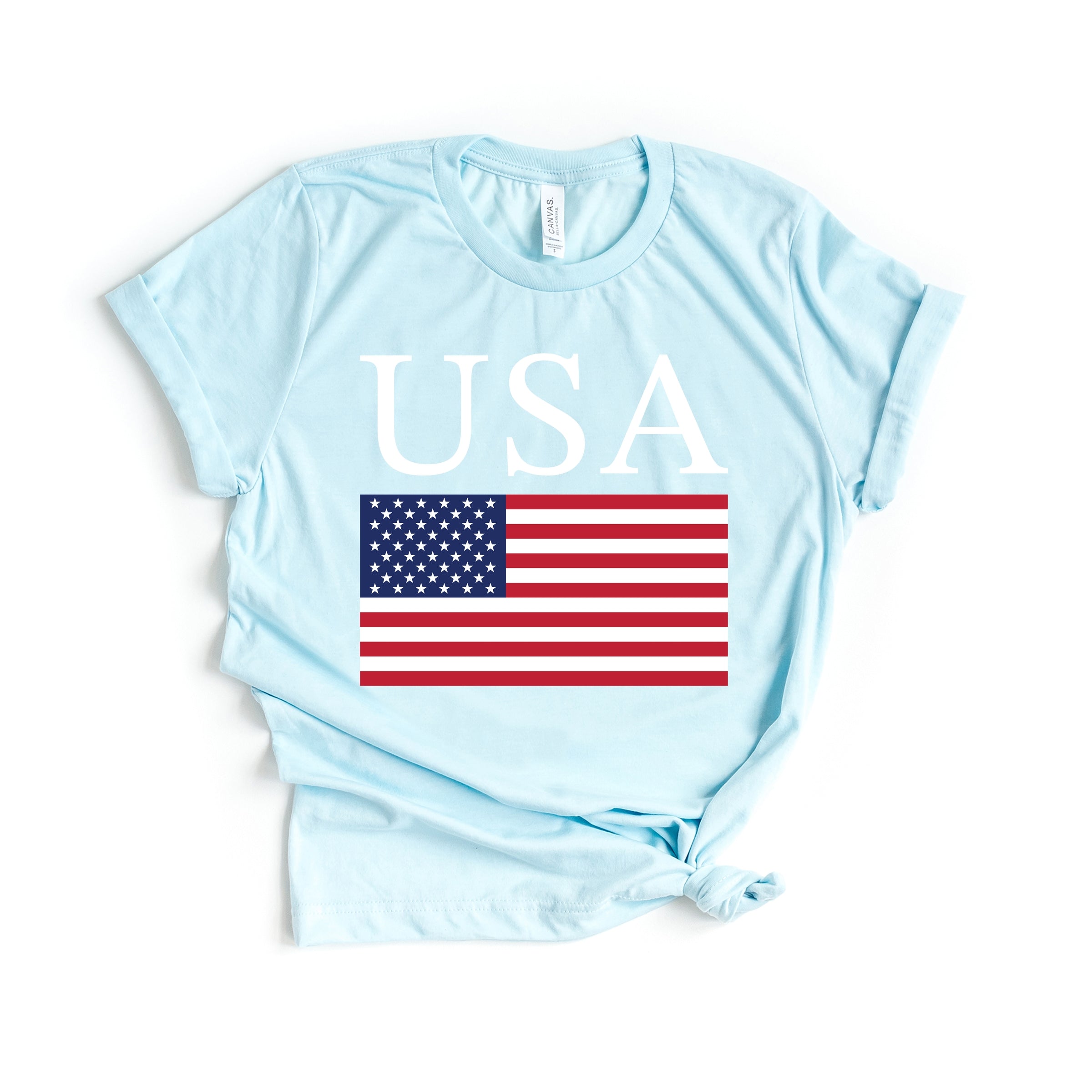 USA Flag Solid - Women's Short Sleeve Graphic T-Shirt
