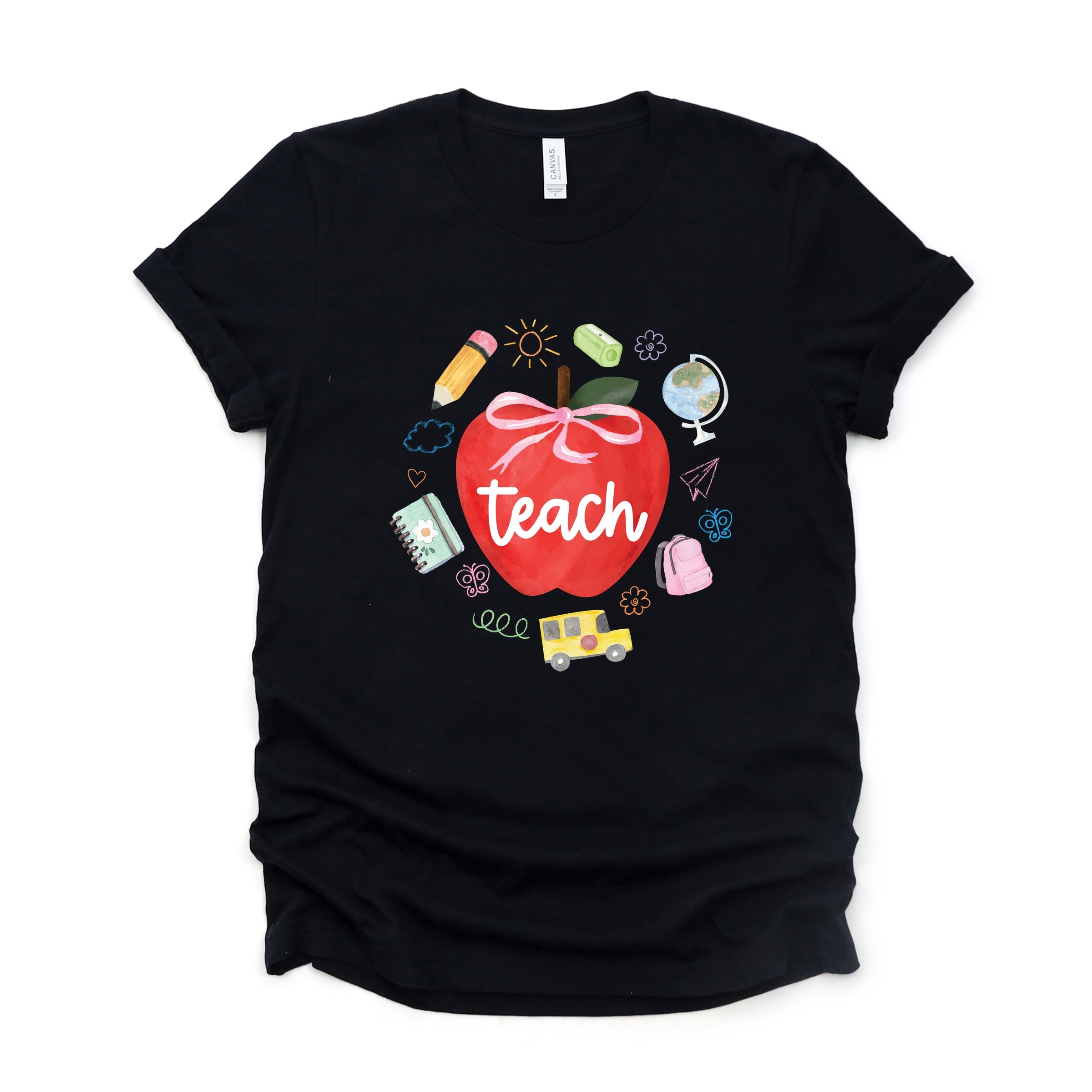 Teach Apple Watercolor - Short Sleeve Tee