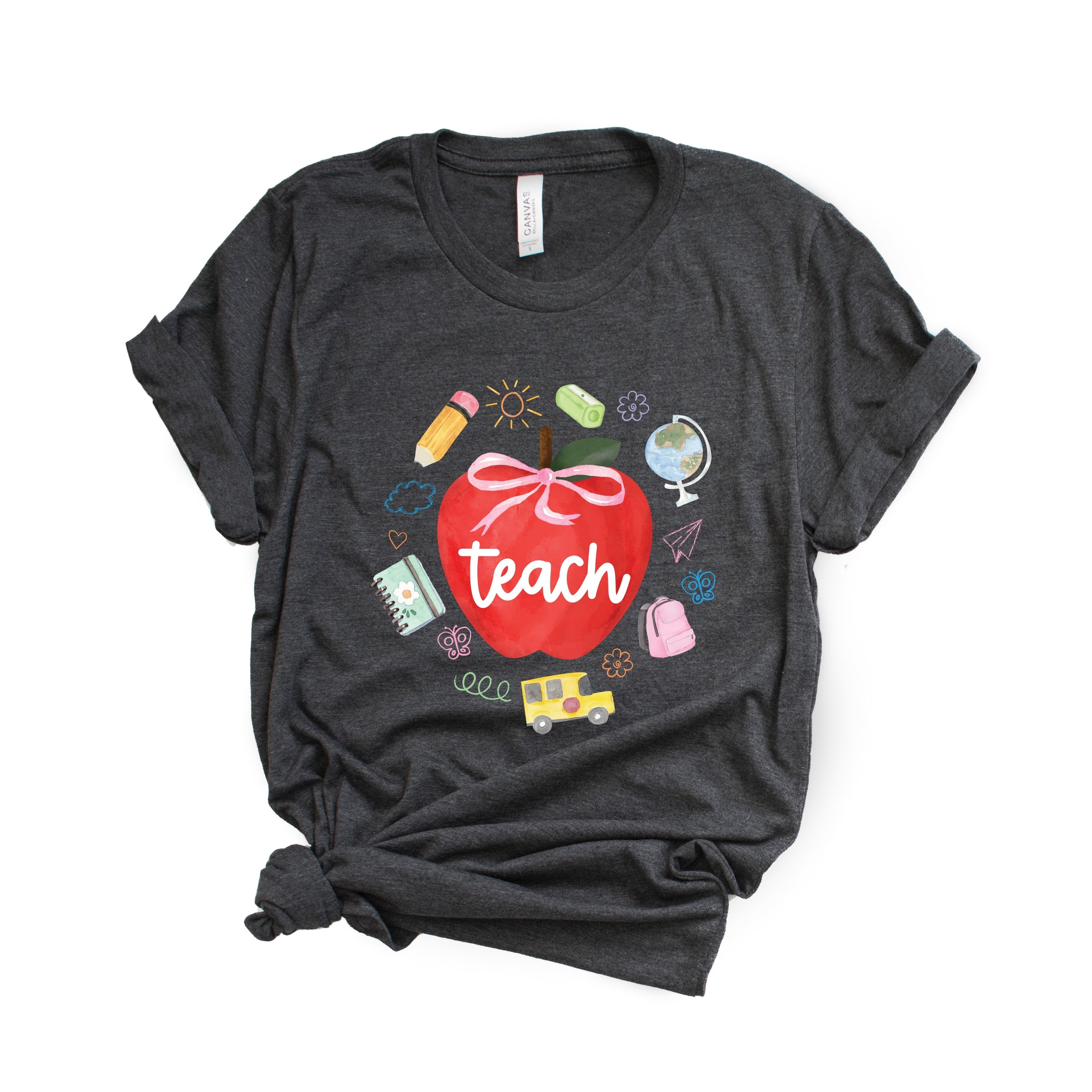 Teach Apple Watercolor - Short Sleeve Tee