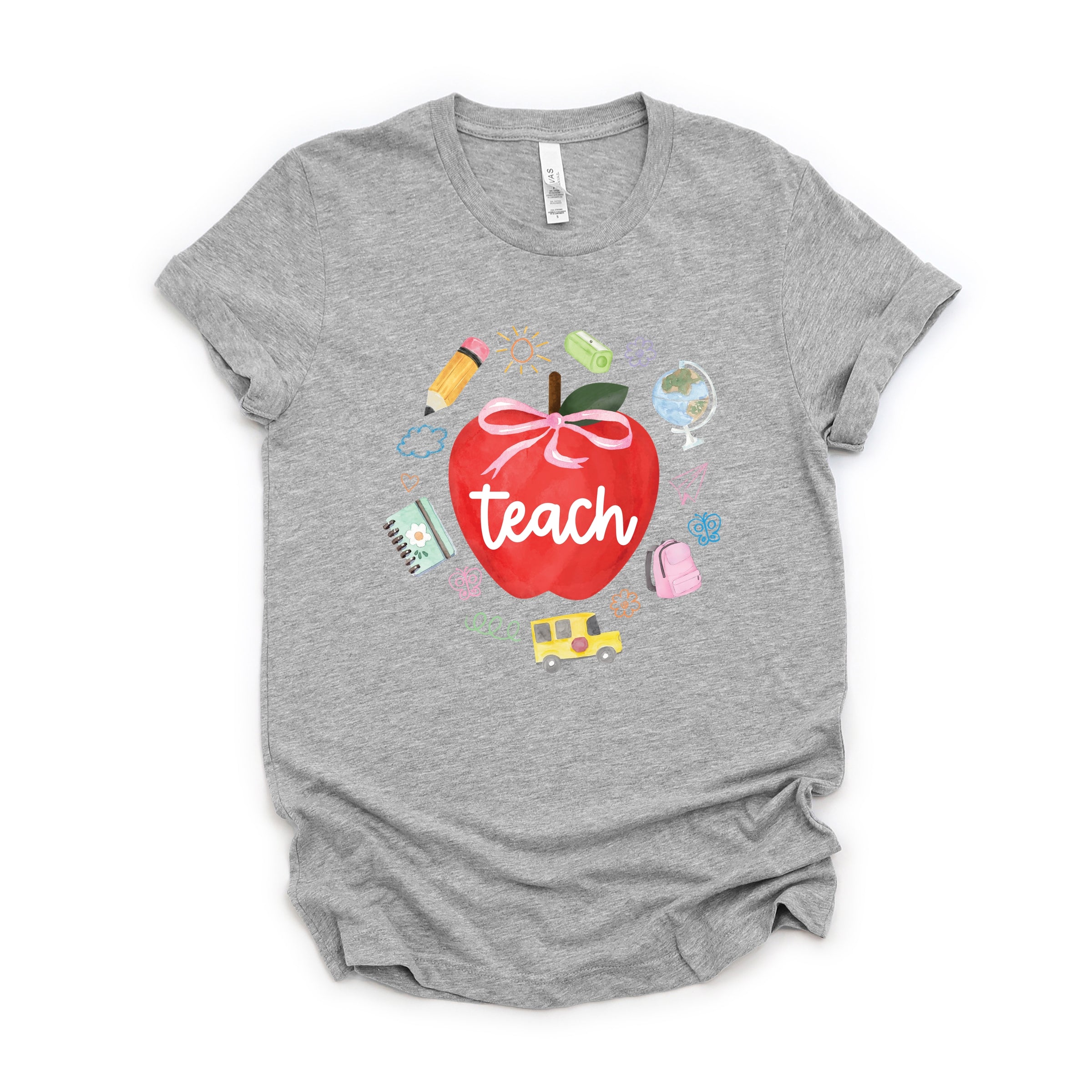 Teach Apple Watercolor - Short Sleeve Tee