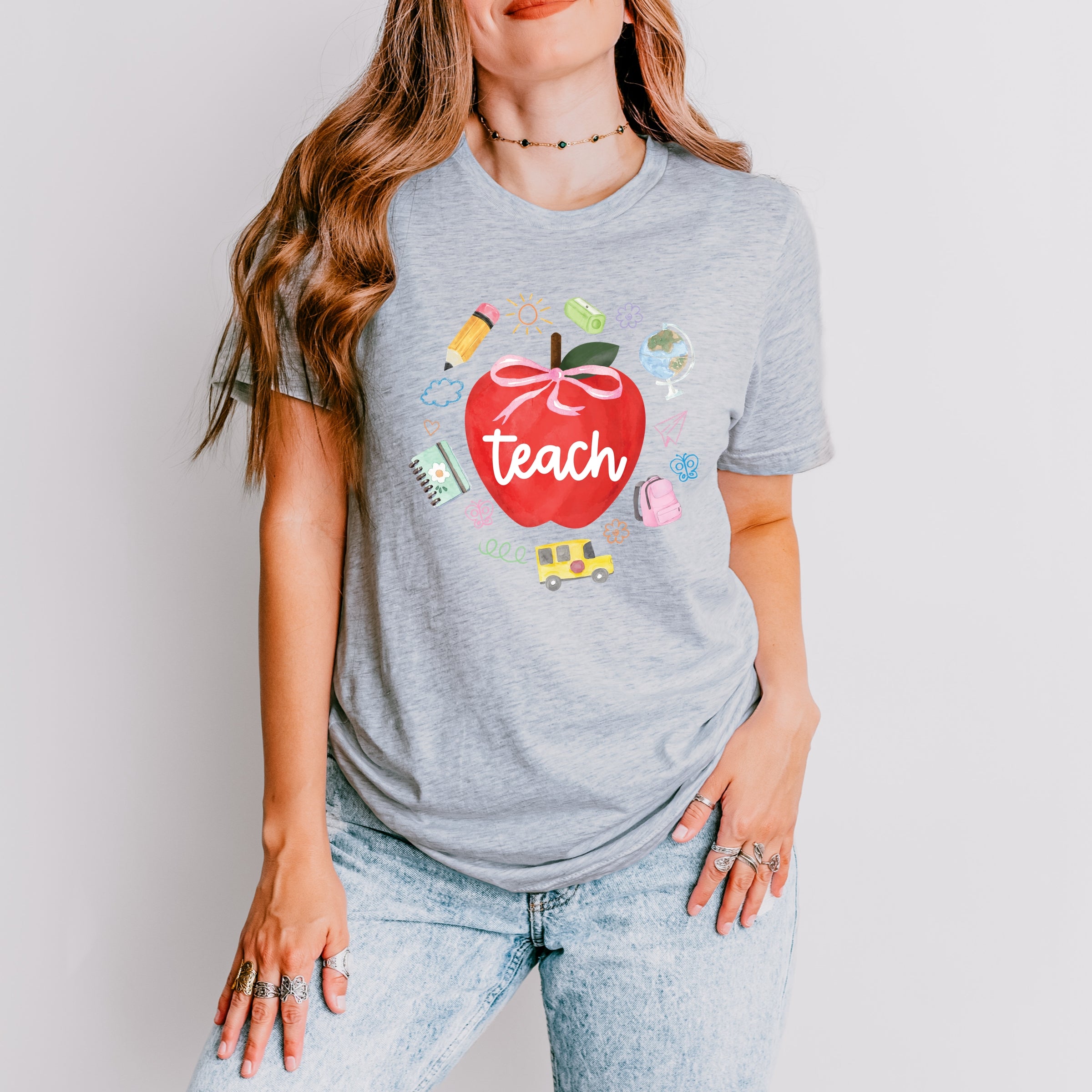 Teach Apple Watercolor - Short Sleeve Tee