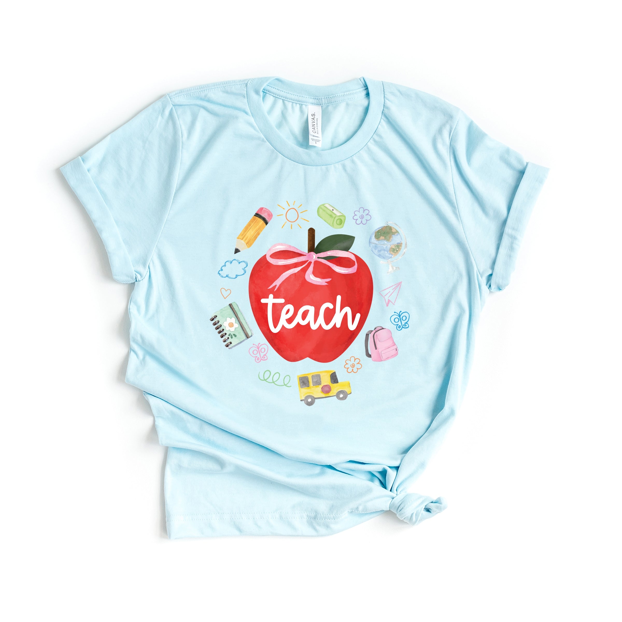 Teach Apple Watercolor - Short Sleeve Tee