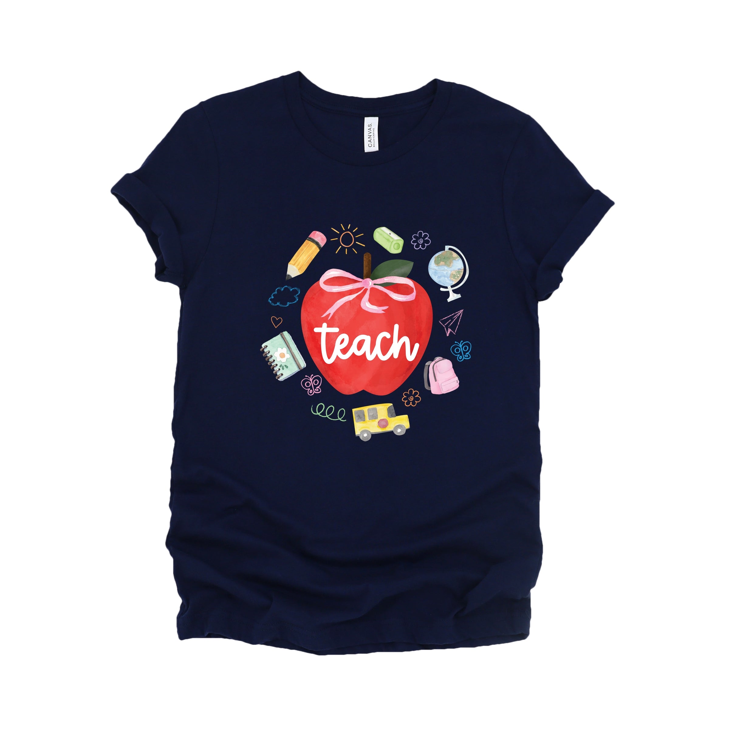 Teach Apple Watercolor - Short Sleeve Tee