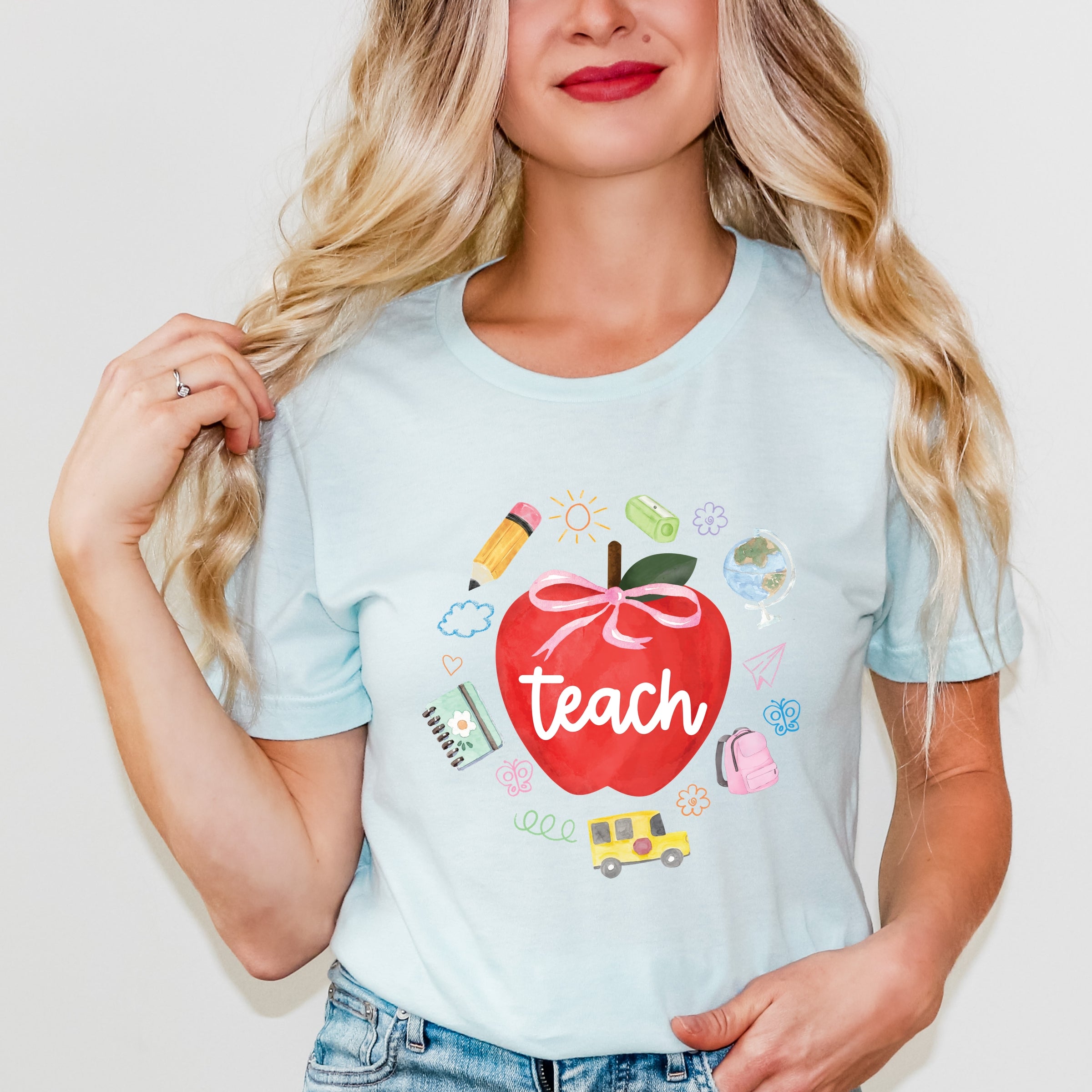 Teach Apple Watercolor - Short Sleeve Tee