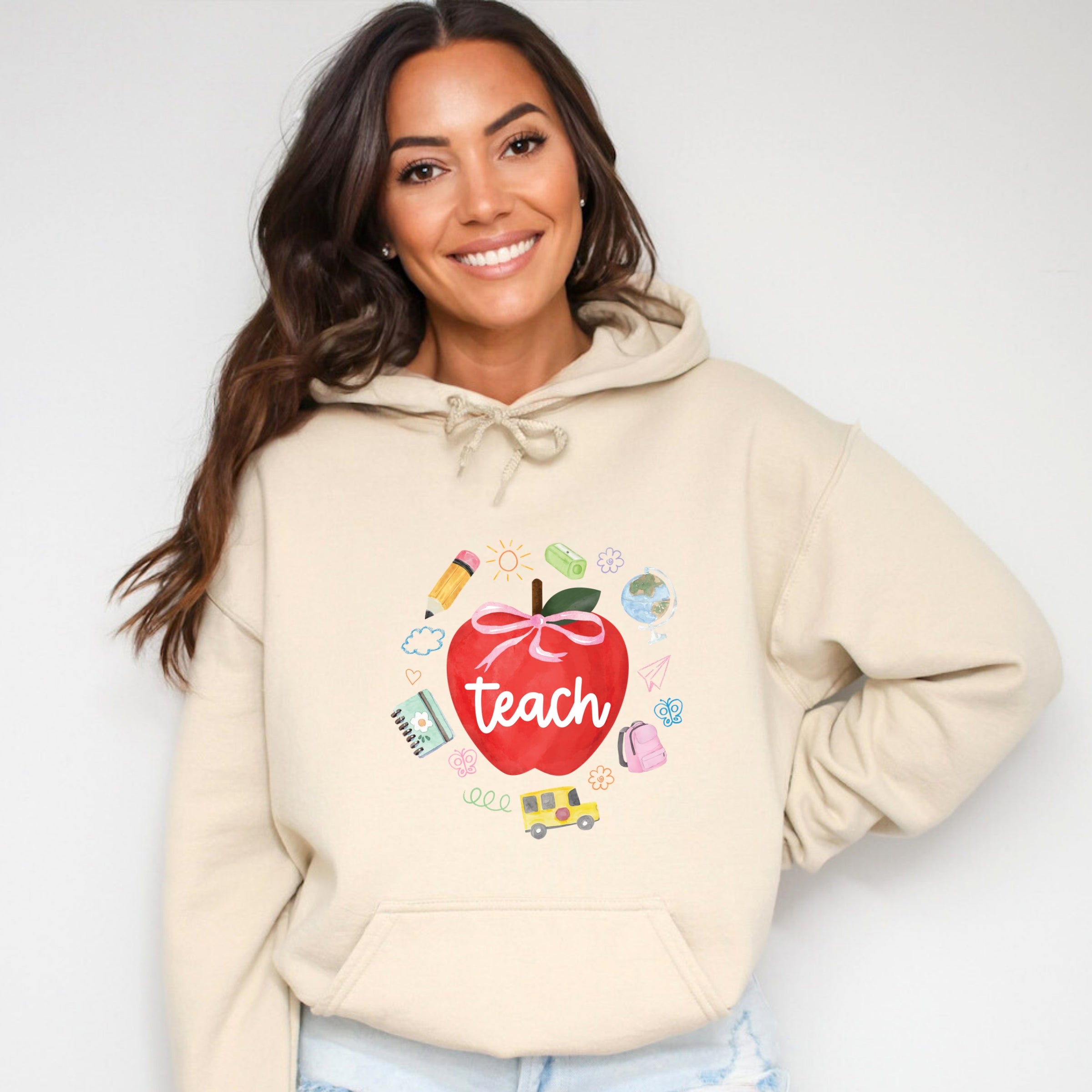 Teach Apple Watercolor - Hoodie