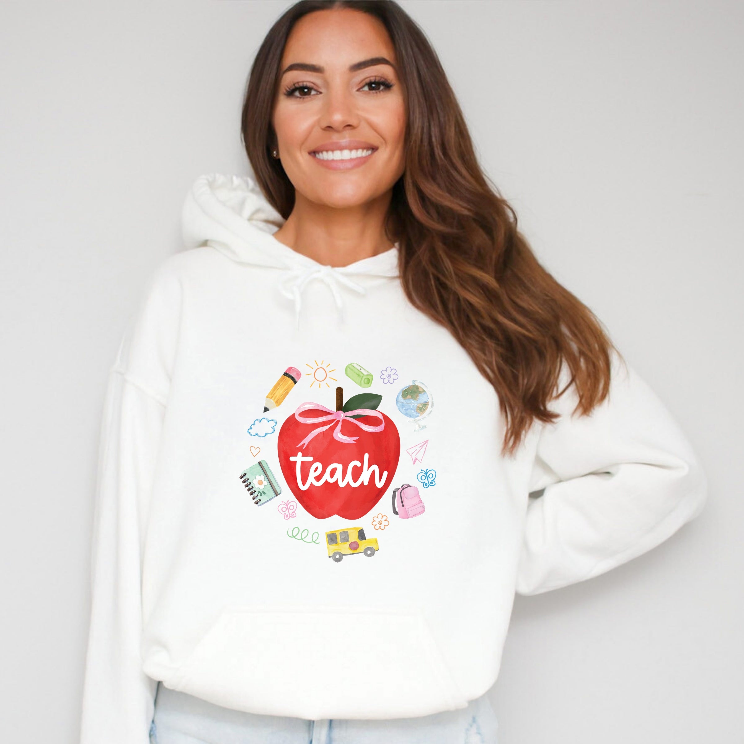 Teach Apple Watercolor - Hoodie