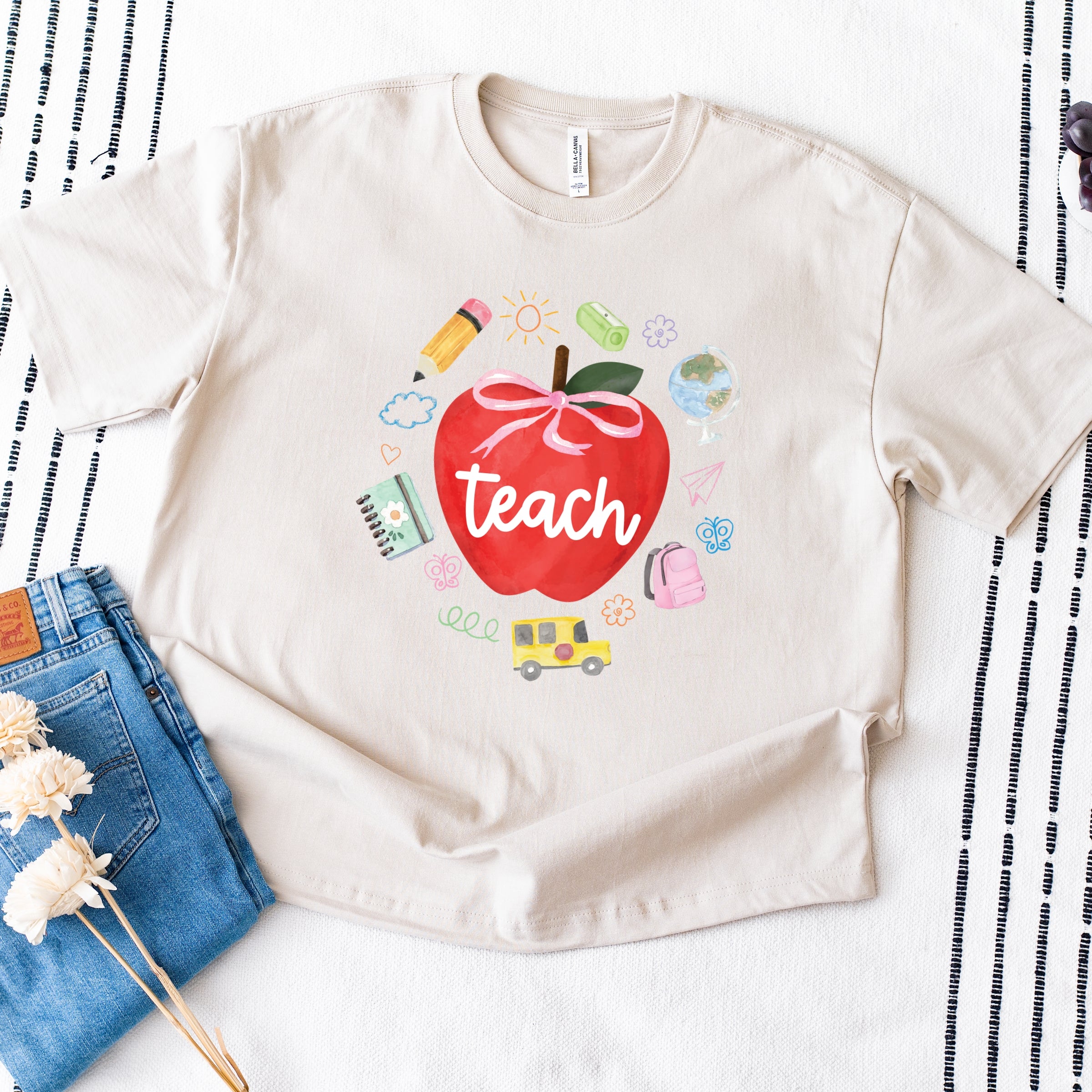 Teach Apple Watercolor - Heavyweight Tee