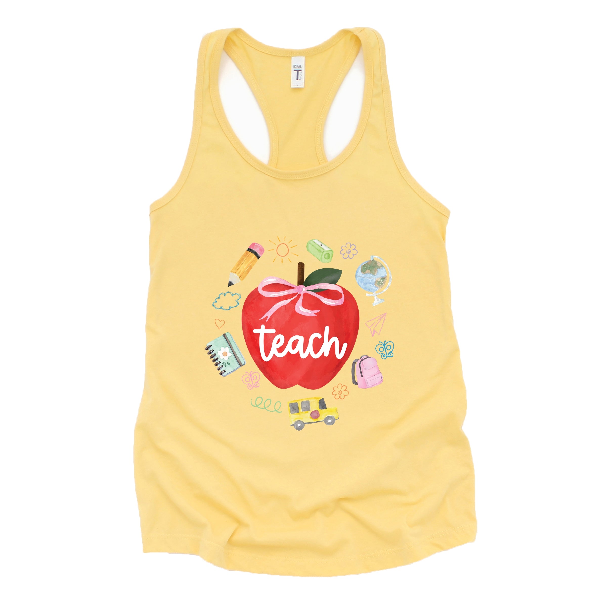 Teach Apple Watercolor - Racerback Tank