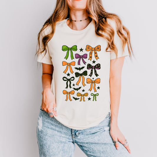 Coquette Colorful Halloween Bows - Women's Short Sleeve Graphic T-Shirt