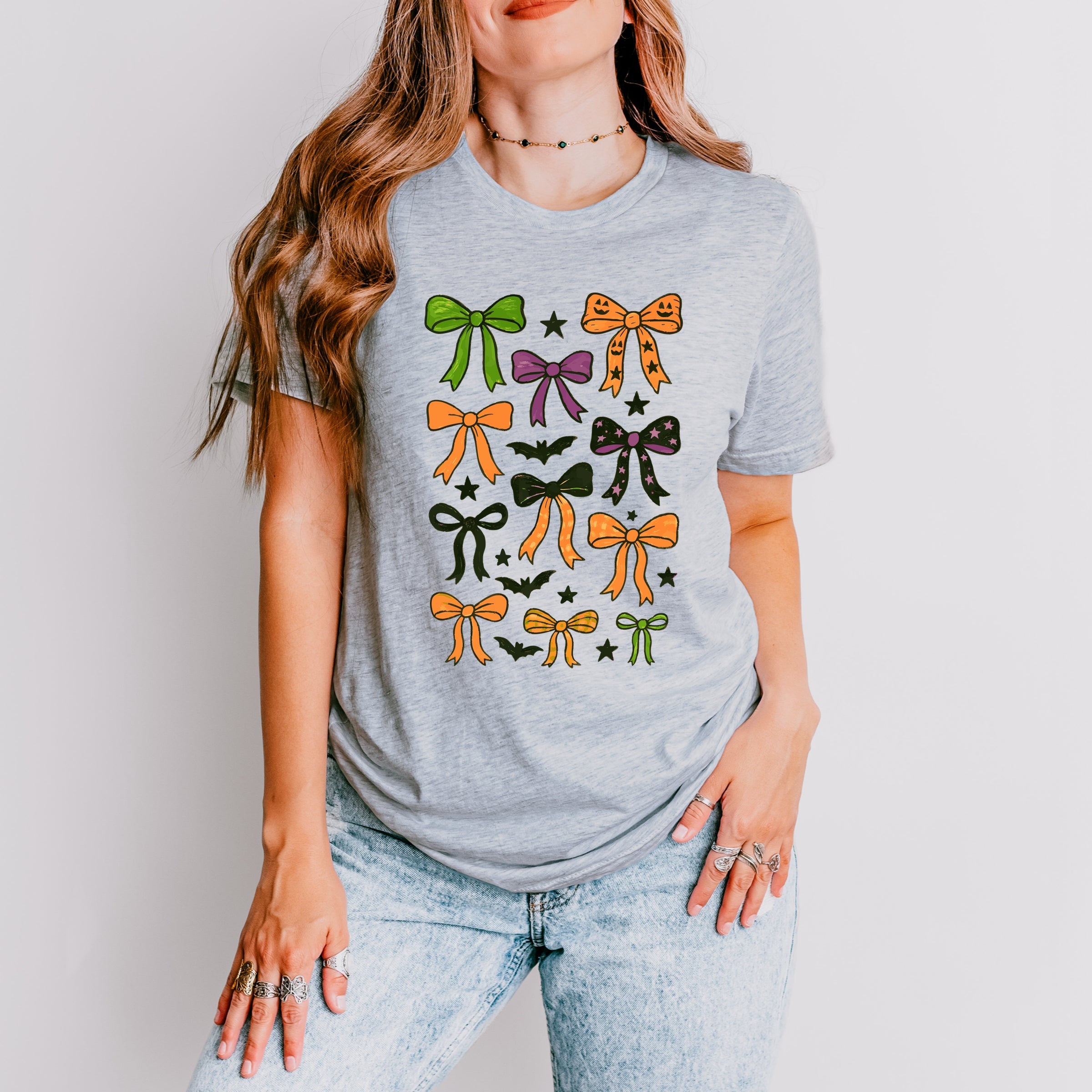 Coquette Colorful Halloween Bows - Women's Short Sleeve Graphic T-Shirt