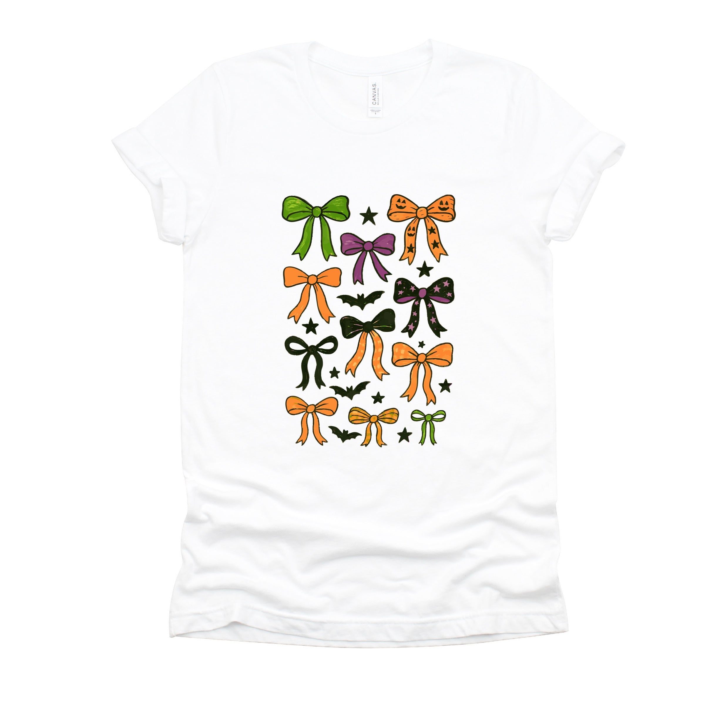 Coquette Colorful Halloween Bows - Women's Short Sleeve Graphic T-Shirt