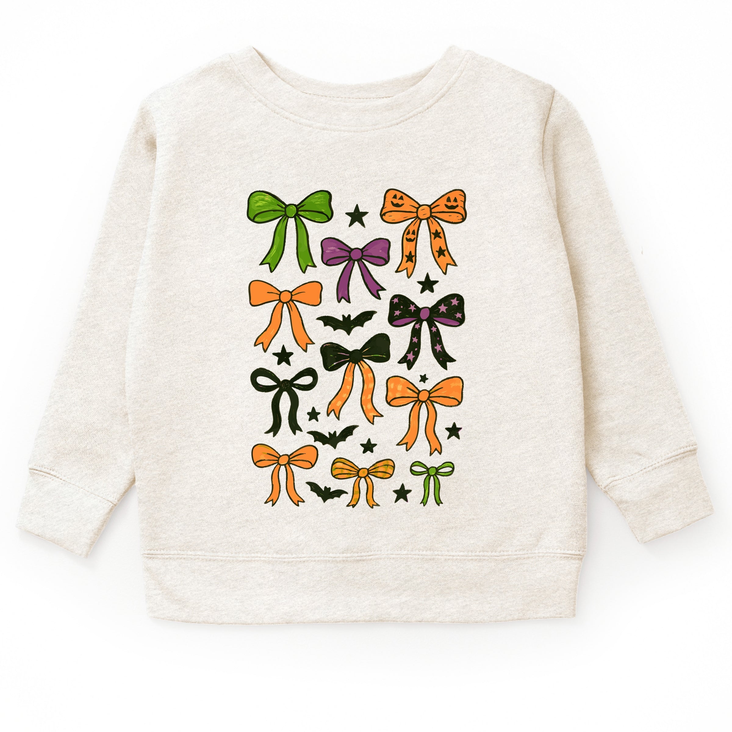 Coquette Colorful Halloween Bows - Toddler Graphic Sweatshirt and Youth Graphic Sweatshirt