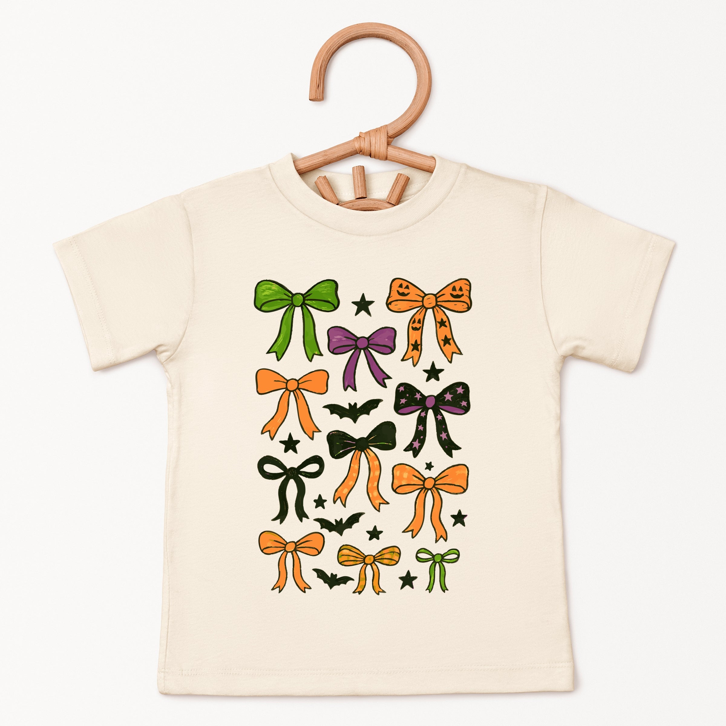 Coquette Colorful Halloween Bows - Youth Short Sleeve Graphic T-Shirt and Toddler Short Sleeve Graphic T-Shirt