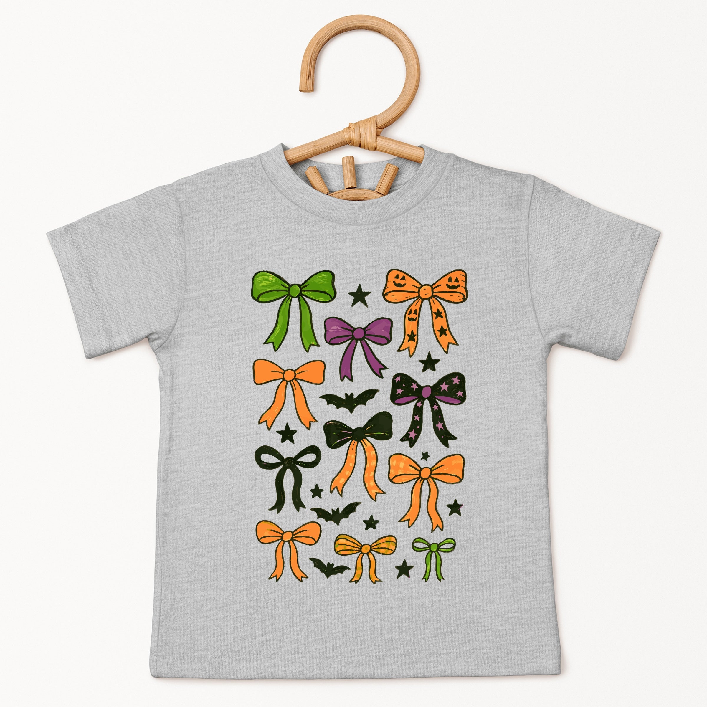 Coquette Colorful Halloween Bows - Youth Short Sleeve Graphic T-Shirt and Toddler Short Sleeve Graphic T-Shirt