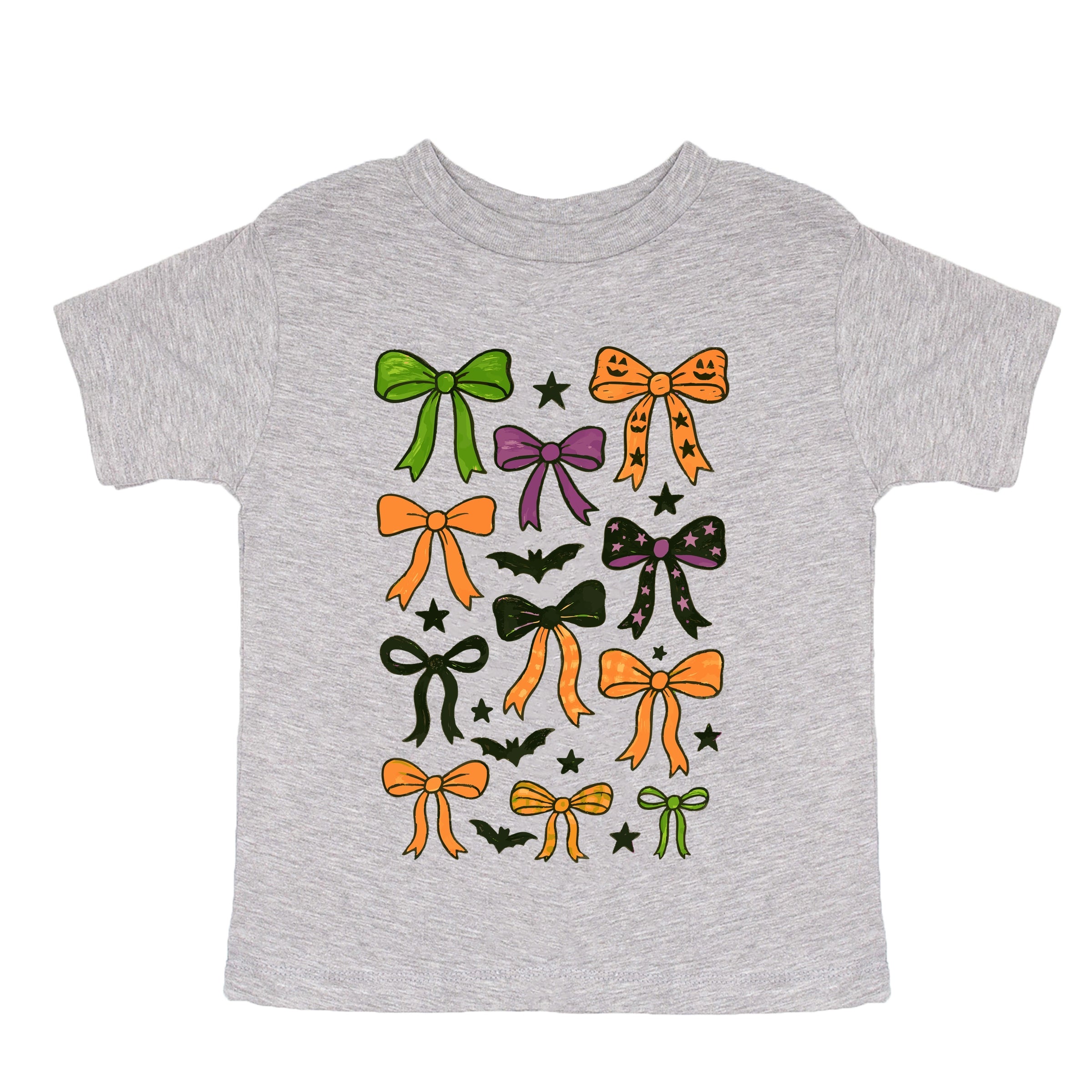 Coquette Colorful Halloween Bows - Youth Short Sleeve Graphic T-Shirt and Toddler Short Sleeve Graphic T-Shirt