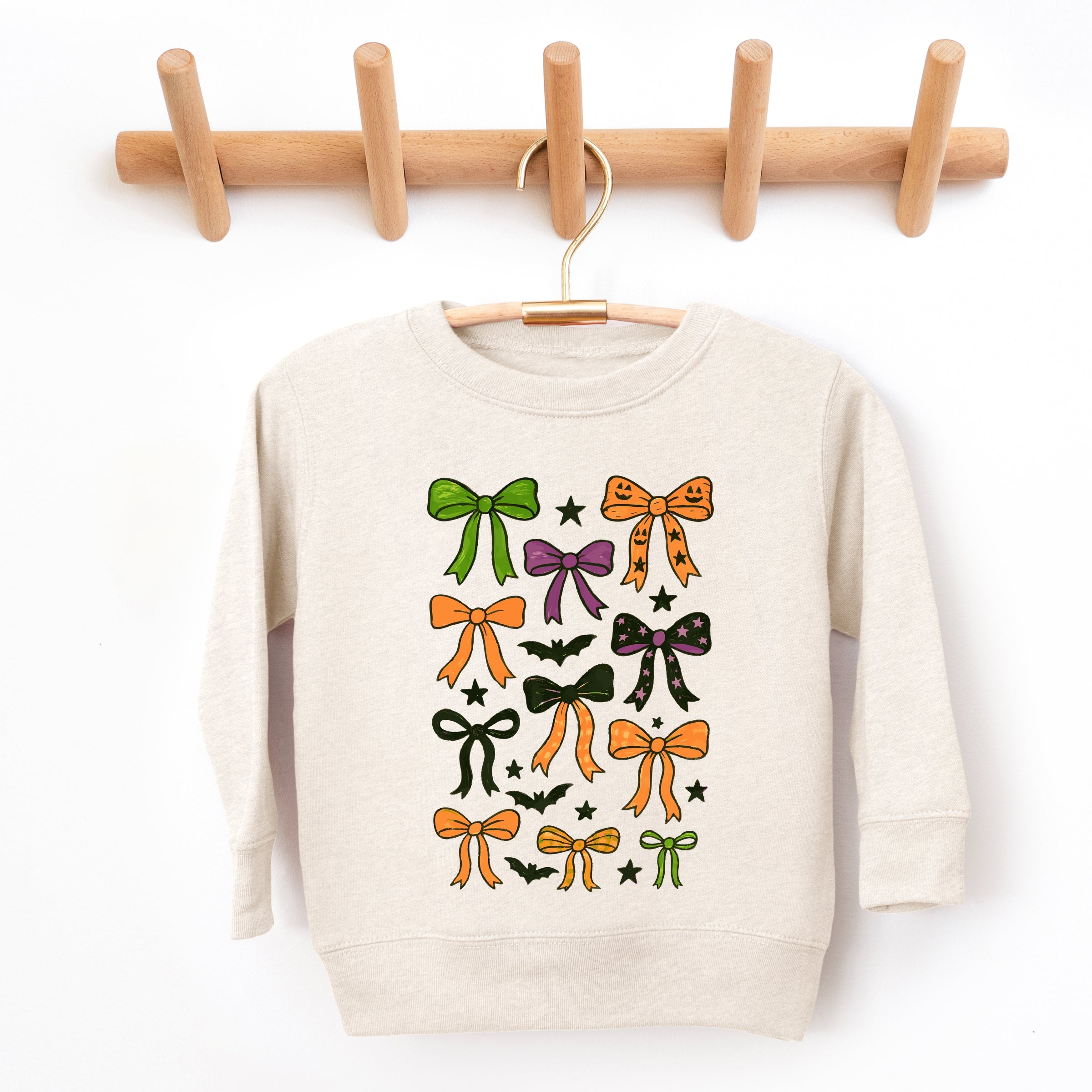 Coquette Colorful Halloween Bows - Toddler Graphic Sweatshirt and Youth Graphic Sweatshirt