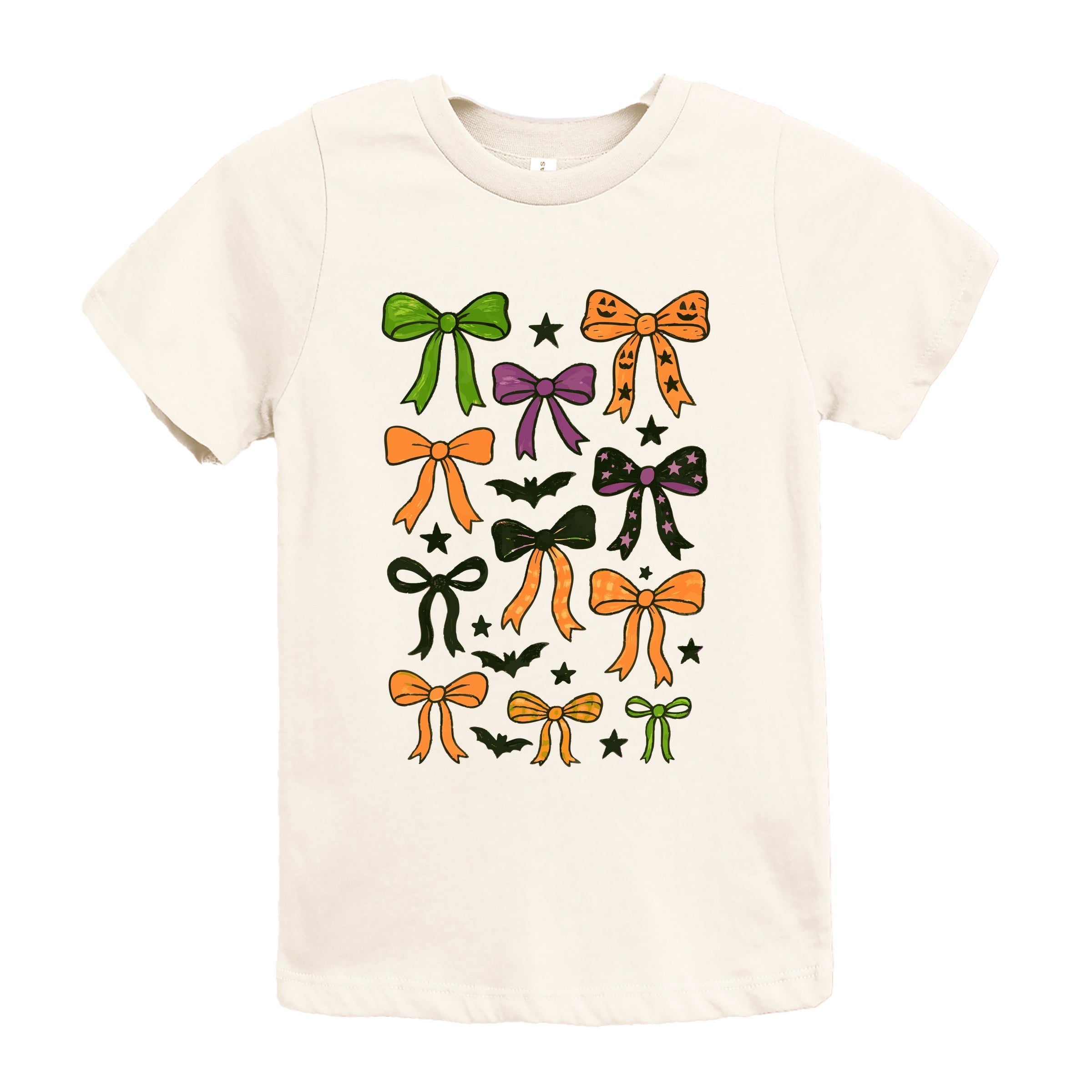 Coquette Colorful Halloween Bows - Youth Short Sleeve Graphic T-Shirt and Toddler Short Sleeve Graphic T-Shirt