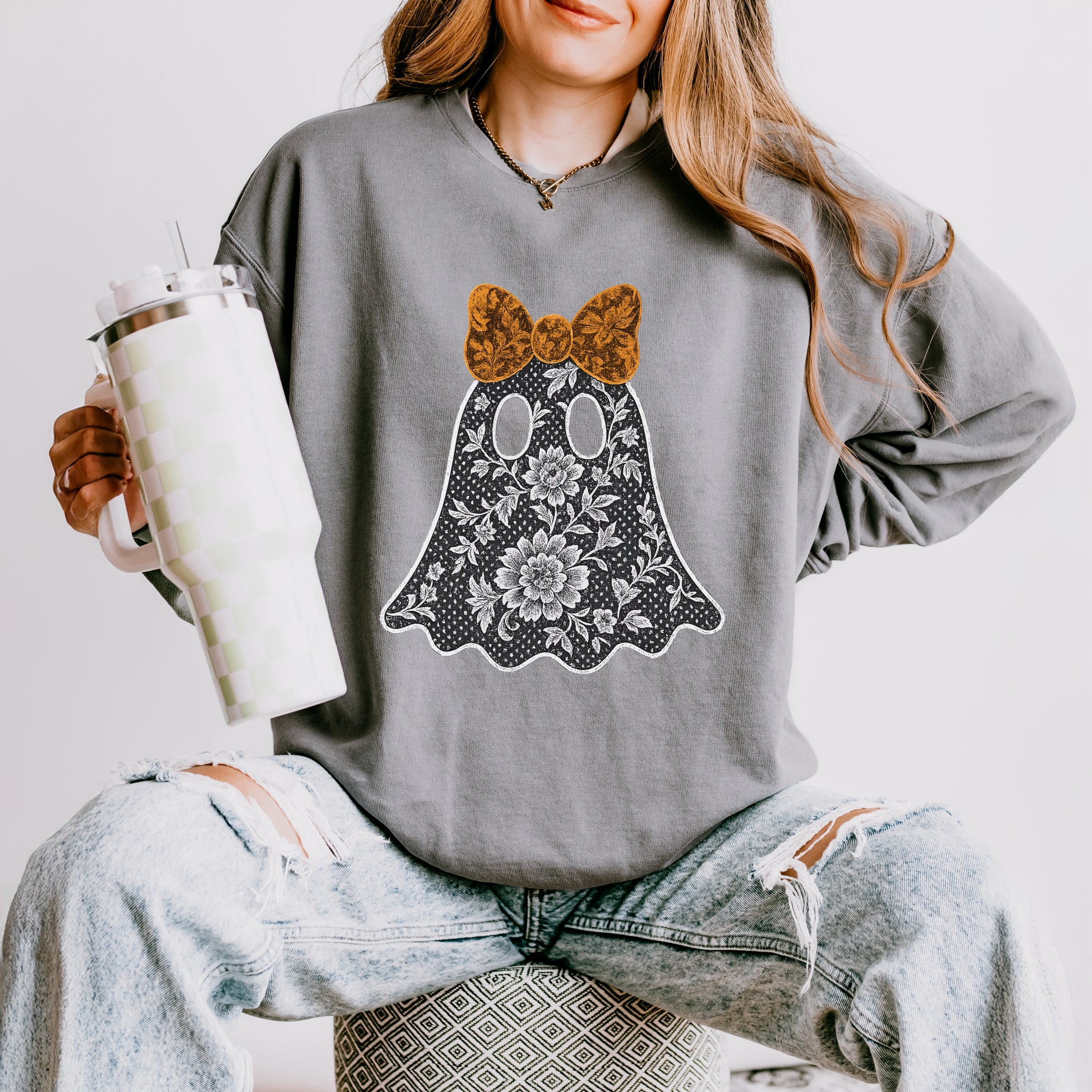 Lace Ghost - Women's Lightweight Garment Dyed Sweatshirt