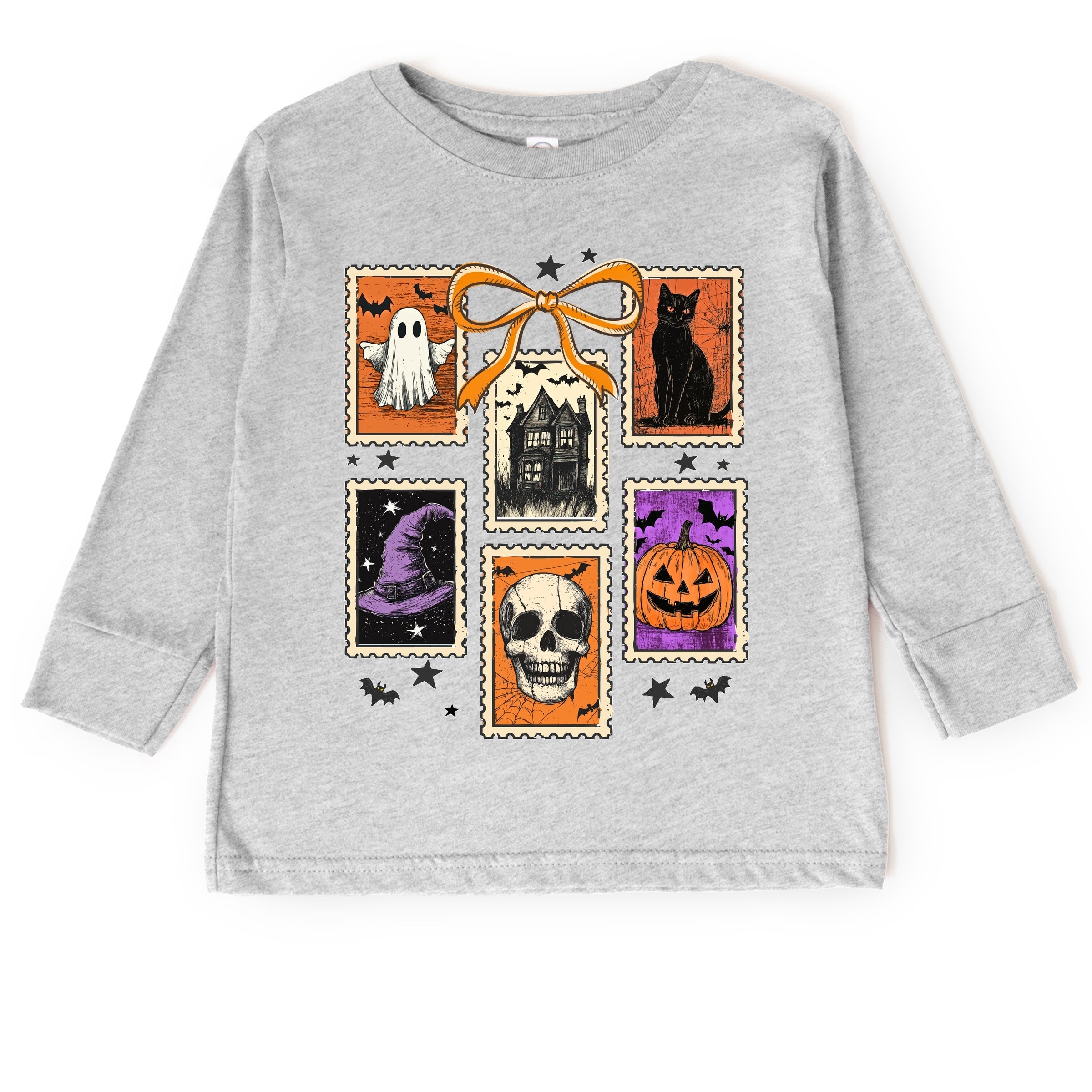 Coquette Halloween Stamps - Toddler Long Sleeve Graphic Tee and Youth Long Sleeve Graphic T-Shirt