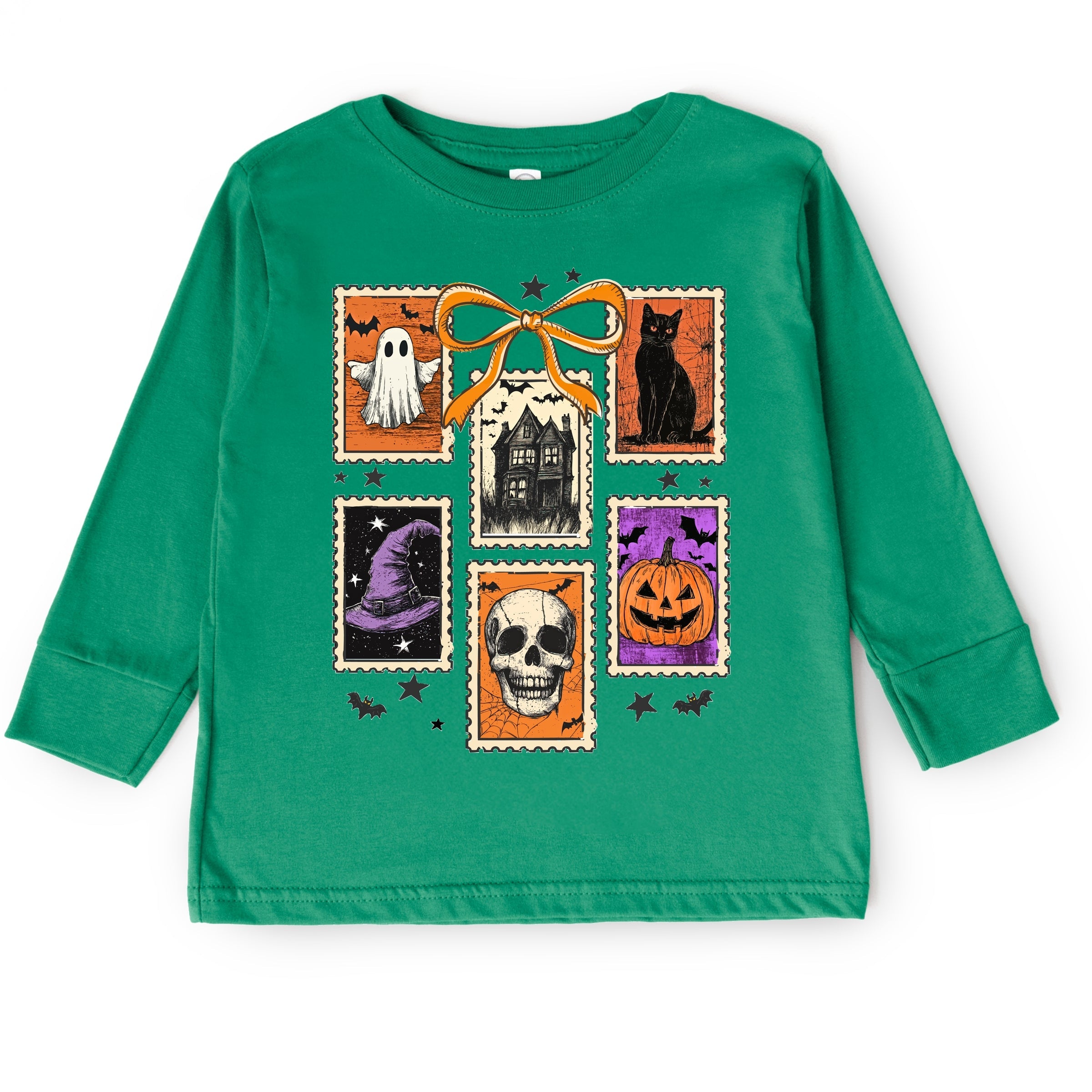 Coquette Halloween Stamps - Toddler Long Sleeve Graphic Tee and Youth Long Sleeve Graphic T-Shirt