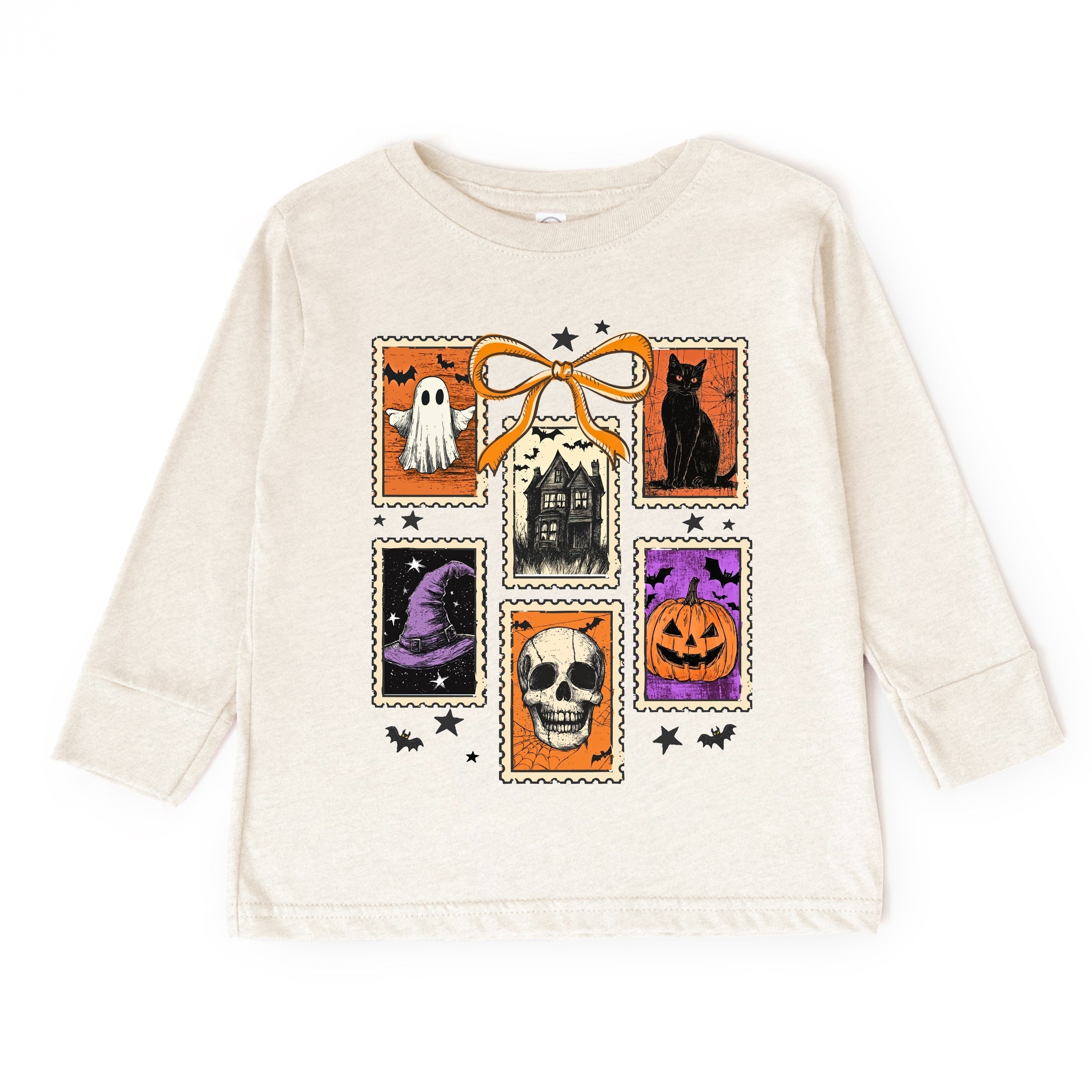 Coquette Halloween Stamps - Toddler Long Sleeve Graphic Tee and Youth Long Sleeve Graphic T-Shirt