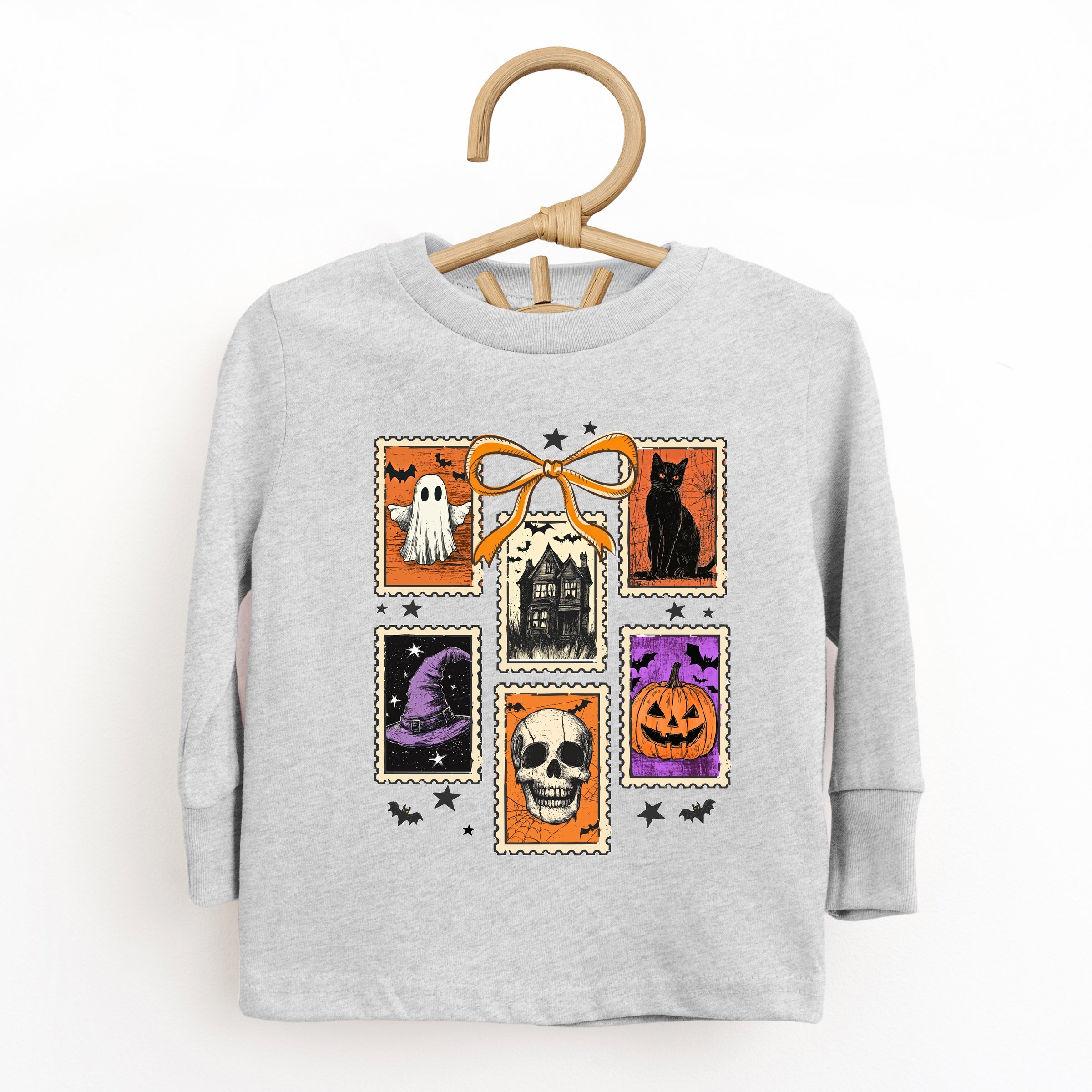 Coquette Halloween Stamps - Toddler Long Sleeve Graphic Tee and Youth Long Sleeve Graphic T-Shirt